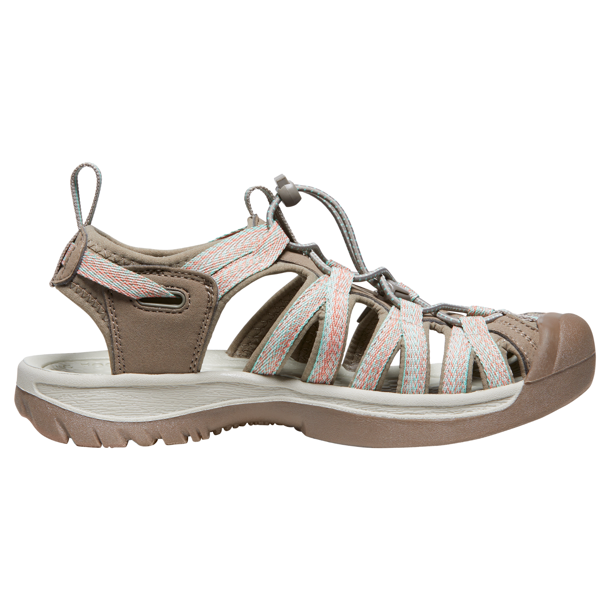 Keen Women's Whisper Closed Toe Sandals (Taupe/Coral)
