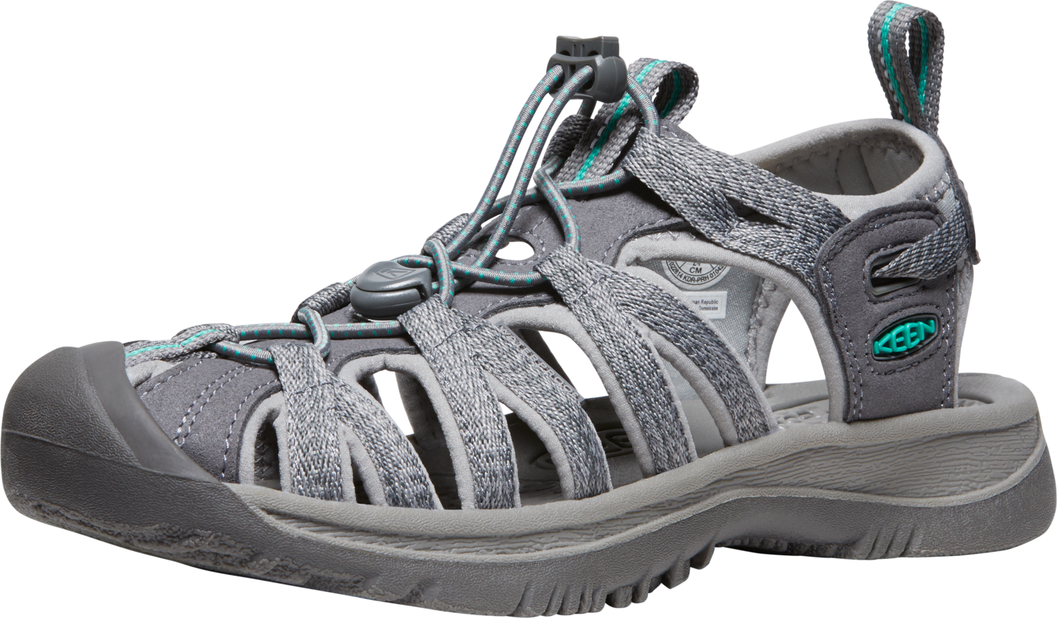 Keen Women s Whisper Closed Toe Sandals WIDE FIT Medium Grey Peacock Green