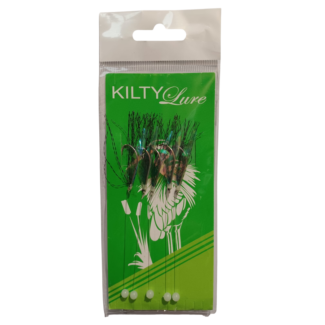 Kilty Mackerel P/N Feather 5 Hook Rig (Size 1/0)(Pearl)