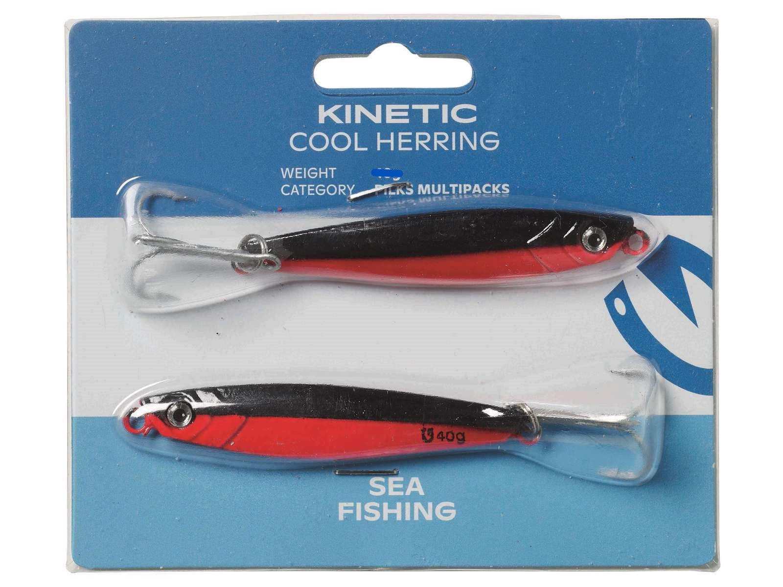 Kinetic Cool Herring Metal Lures (60g)(Black/Red)(2 Pack)