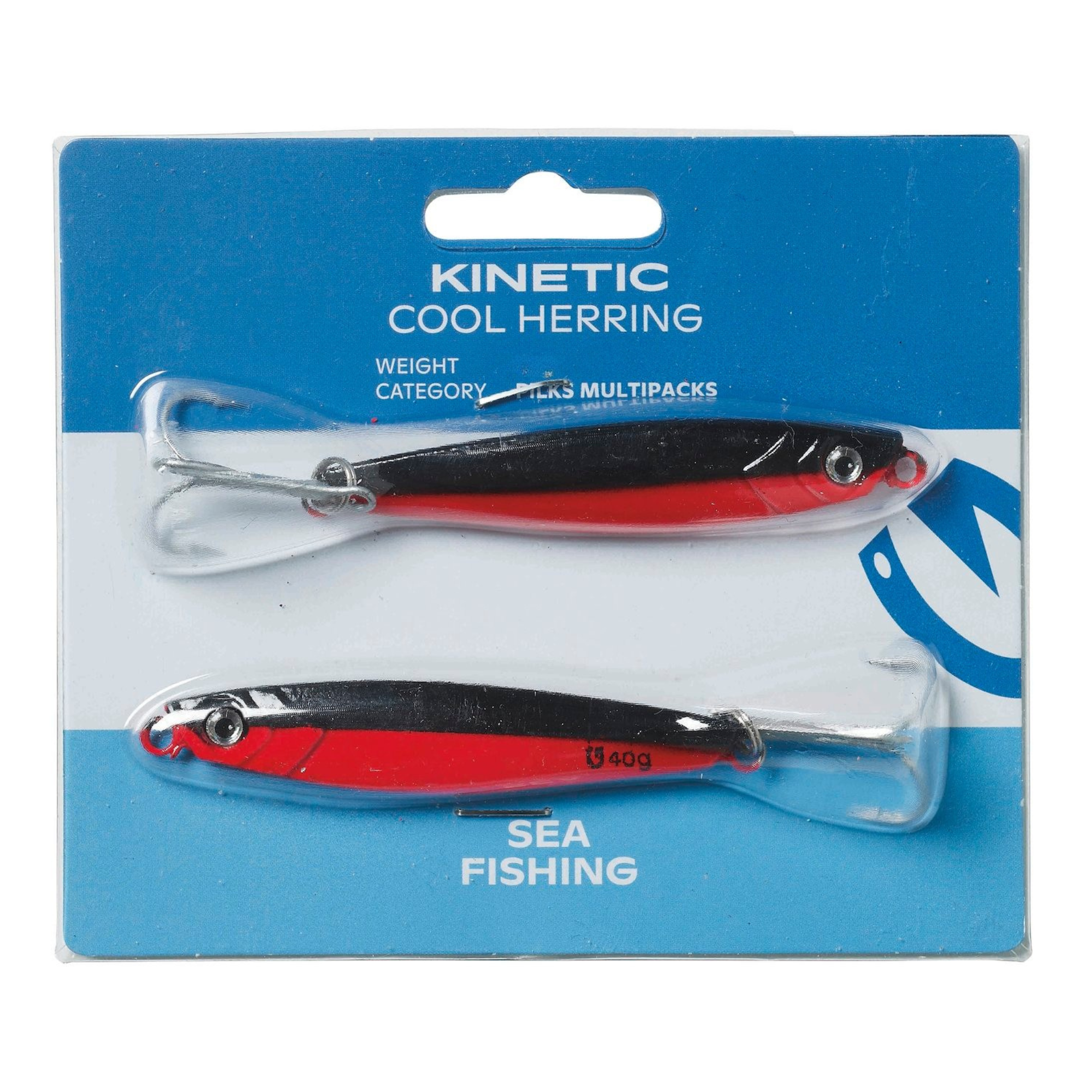 Kinetic Cool Herring Metal Lures (60g Black/Red)(2 Pack)