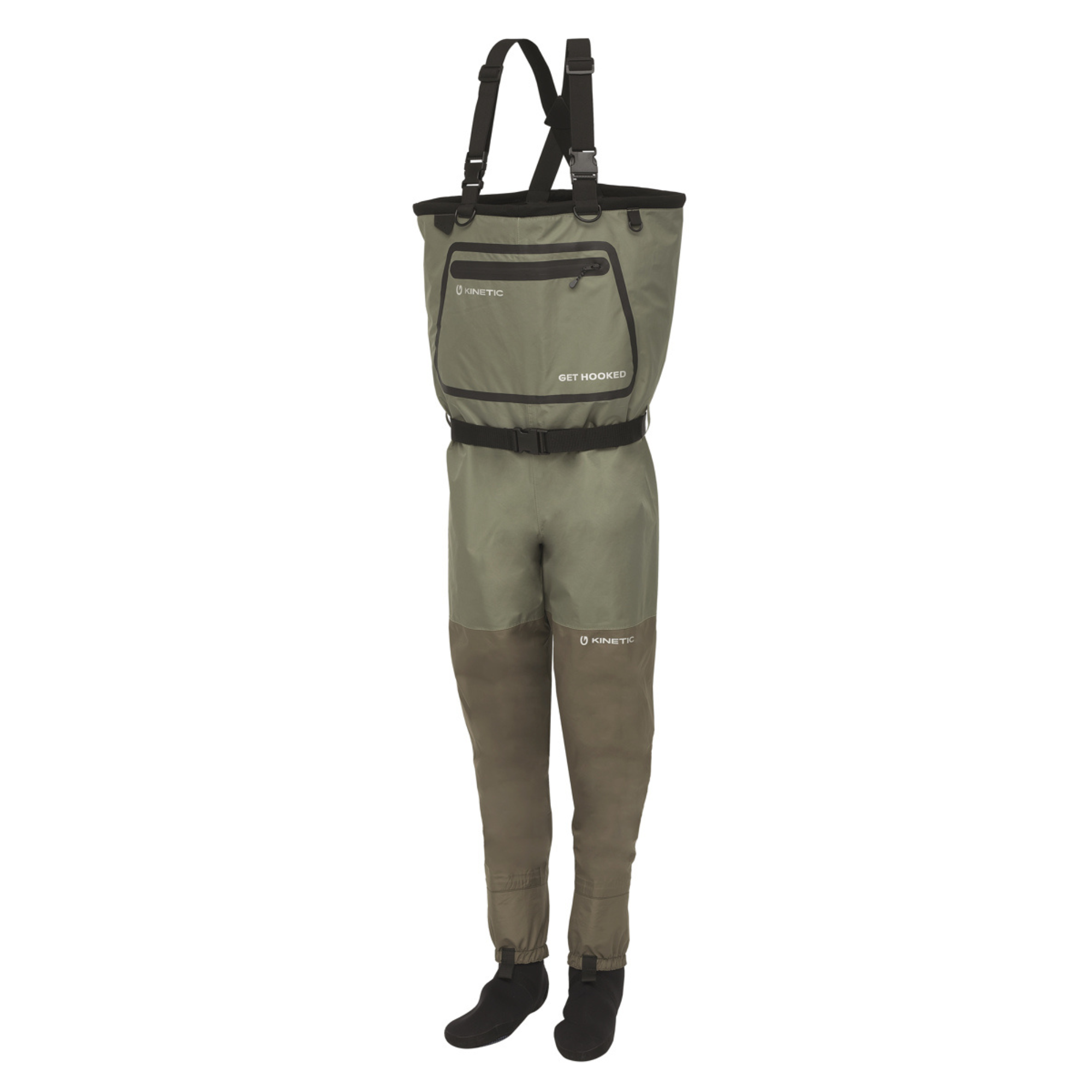 Kinetic Unisex DryGaiter ll Stocking Foot Chest Waders (Dusty Olive)