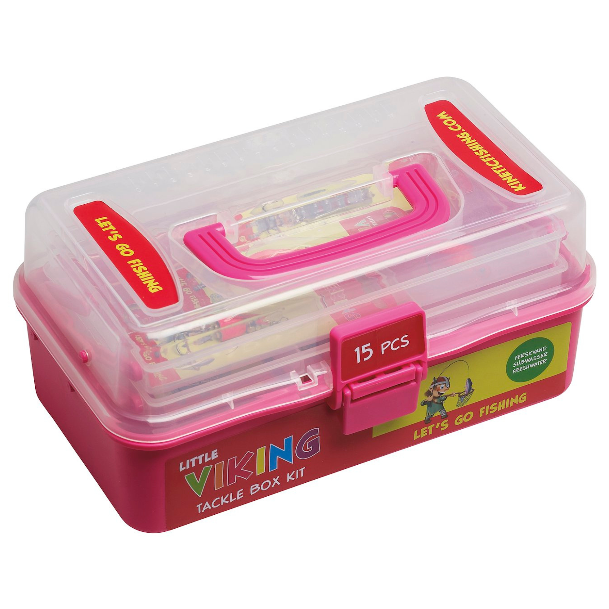 Kinetic Kids Little Viking Tackle Box Kit Fuchsia 15 Pieces D200-399-275