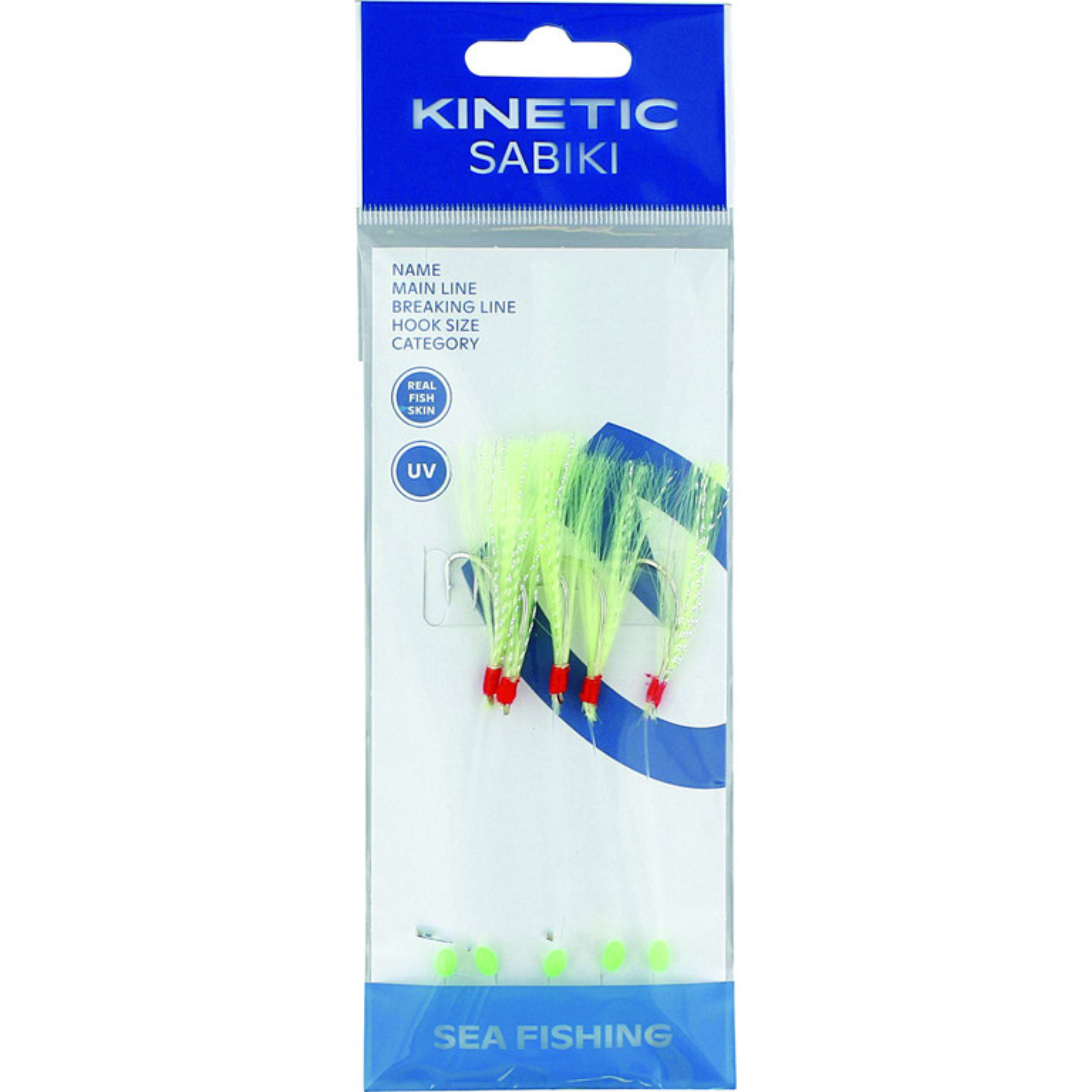 Kinetic Sabiki Nordic Mackerel 5 Hook Rig (#1/0)(Chartreuse/Crystal Flash)