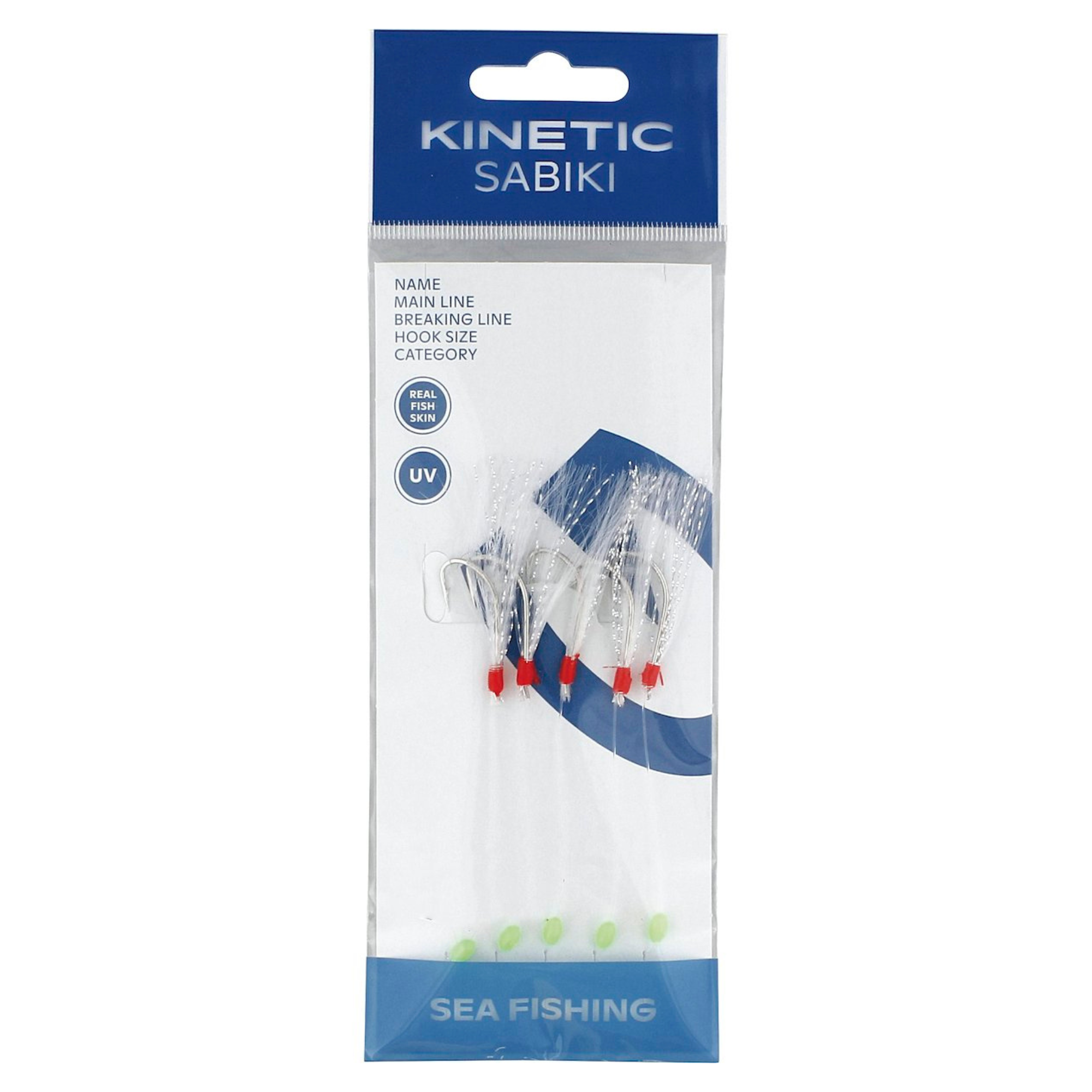 Kinetic Sabiki Nordic #1/0 5 Hook Mackerel Rig Pearl Crystal Flash 130cm 0.60mm 0.40mm F229-693-039