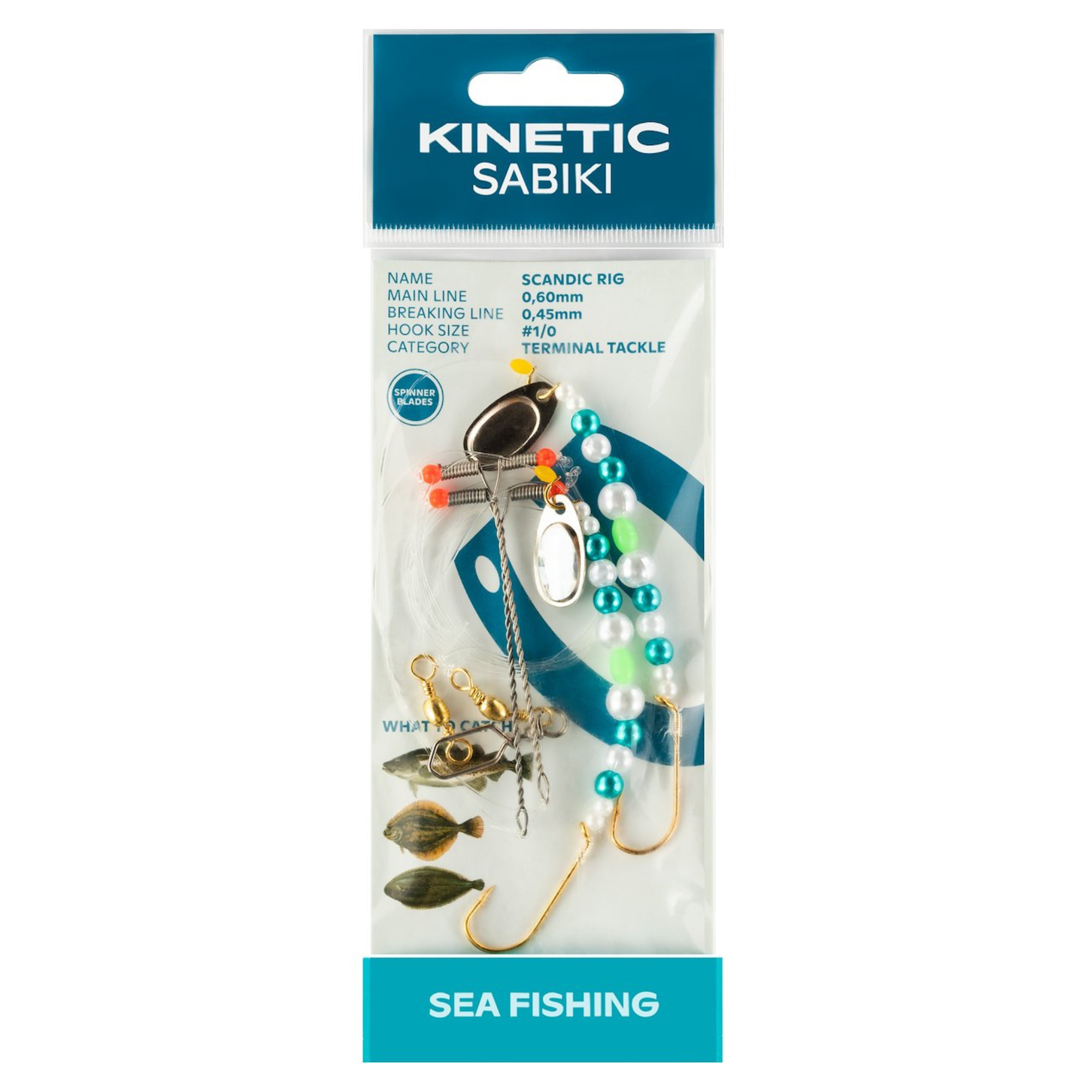 Kinetic Sabiki Scandic Rig 2 Hook #1/0 Pearl Blue F172-062-039