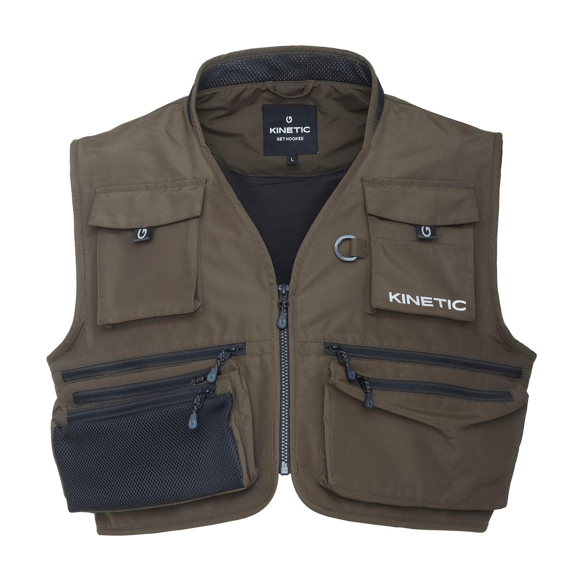 Kinetic Unisex Strider Waterproof Fly Fishing Vest (Olive)