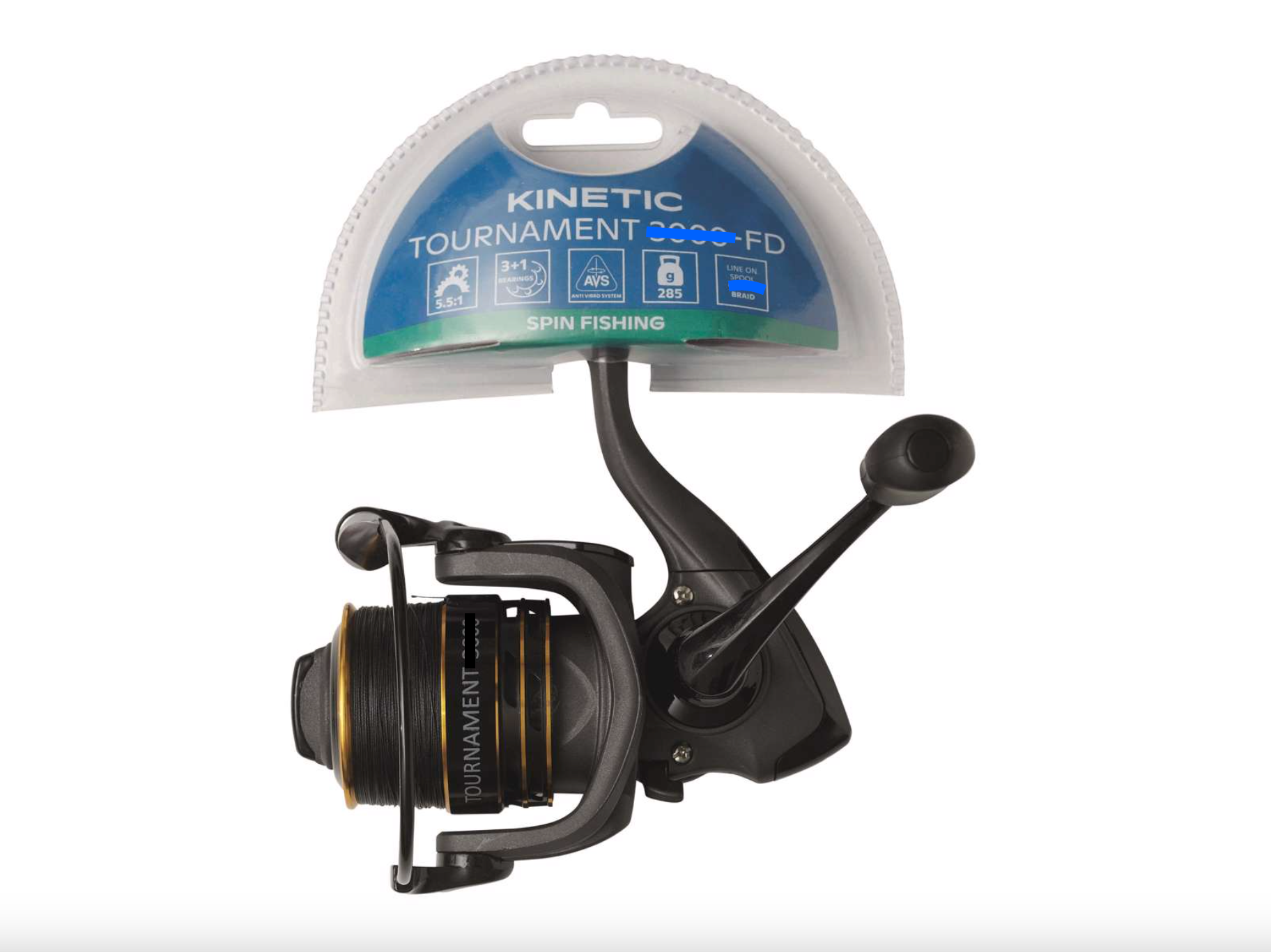 Kinetic Tournament Front Drag Spinning Reel + 4-Braid Line (4000 - 0.20mm)
