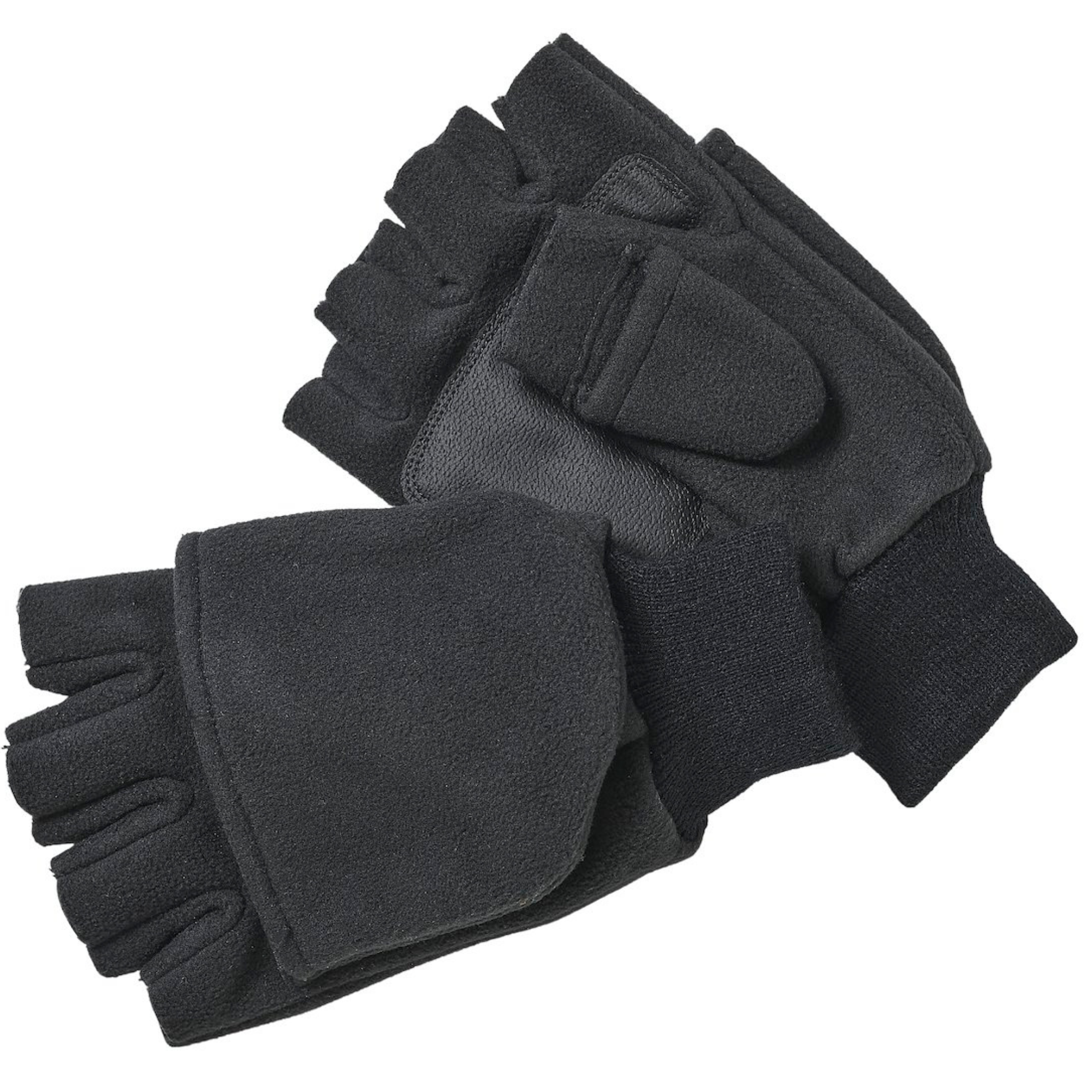 Kinetic Unisex Wind Stop Fold Over Mitts Black H182-007
