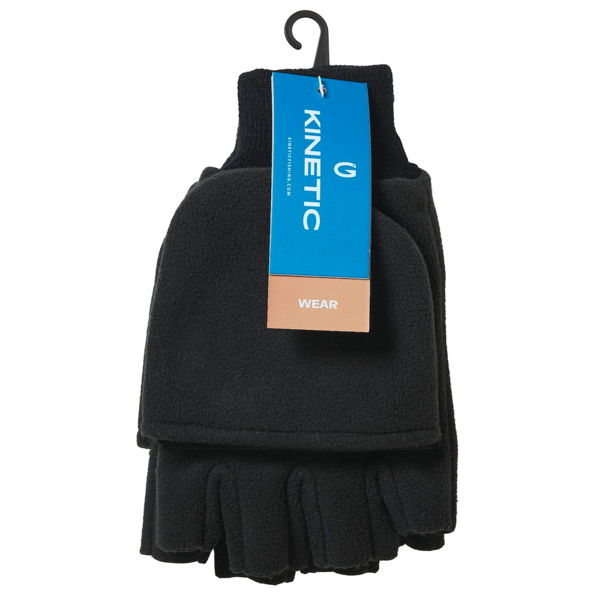 Kinetic Unisex Wind Stop Fold Over Mitts Black H182-007