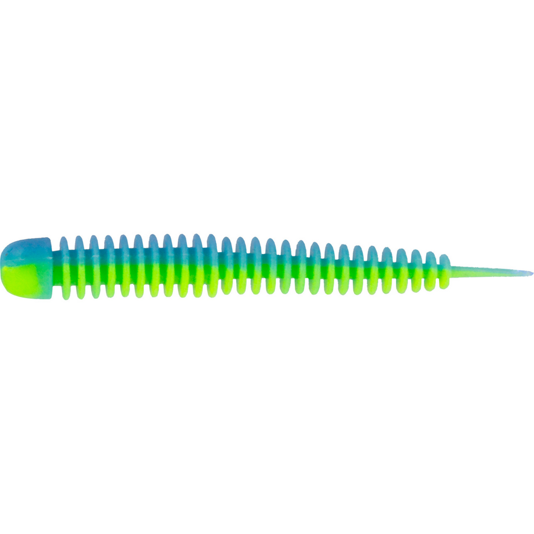 Kinetic Wriggly Soft Plastic Lure (7.5cm/2.1g)(Baby Blue/Chartruese)(10 Pack)