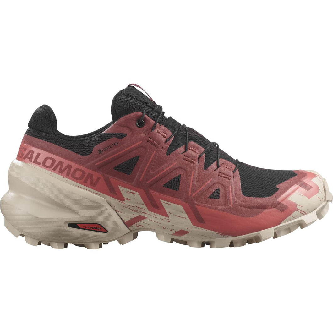 Salomon Women's Speedcross 6 Gore-Tex Trail Running Shoes (Black/Cow Hide/Faded Rose)