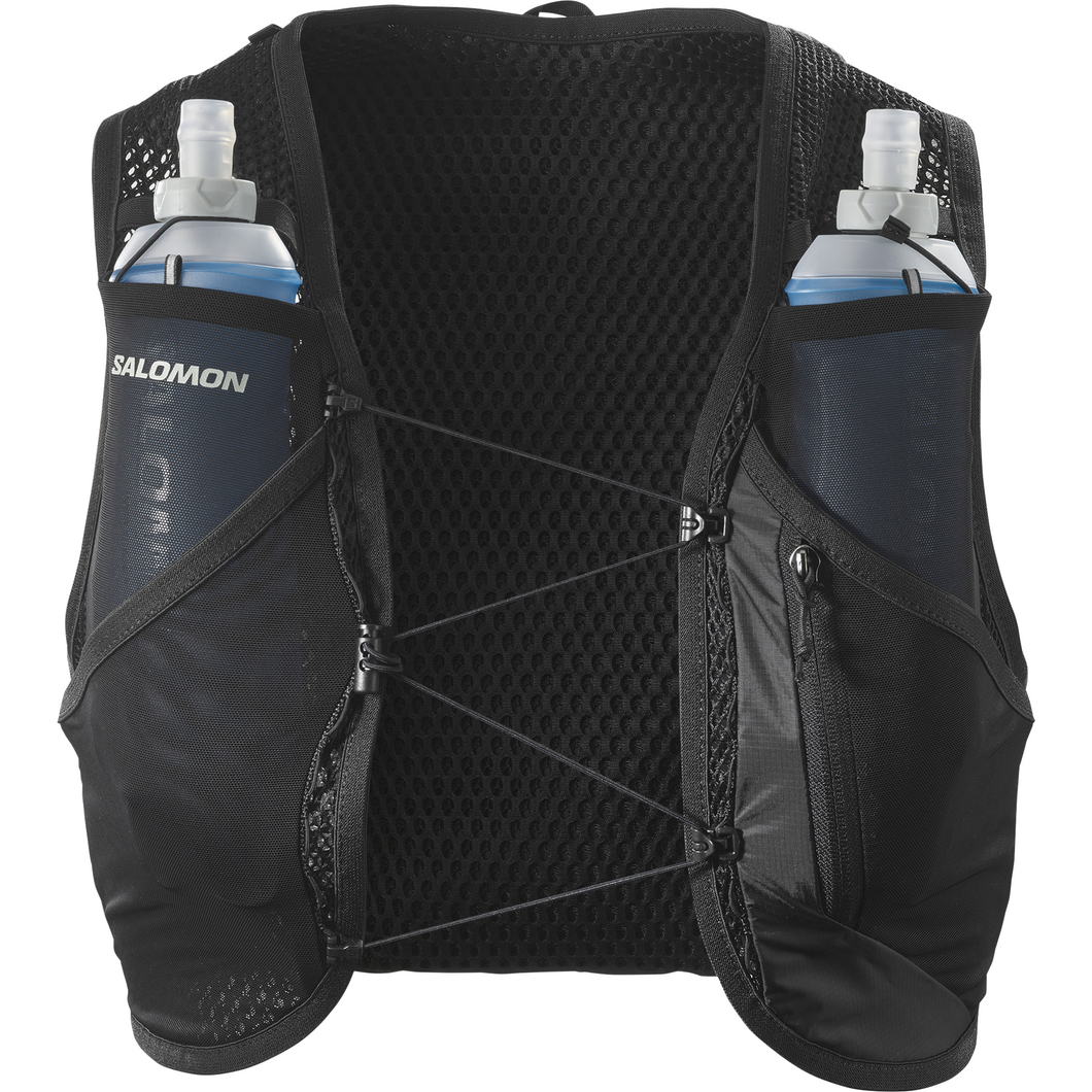 Salomon Active Skin 8 Unisex Running Vest Set (Black/Metal)