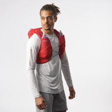 Load image into Gallery viewer, Salomon Active Skin 8 Unisex Running Vest Set (Red Dahlia/High Risk Red)
