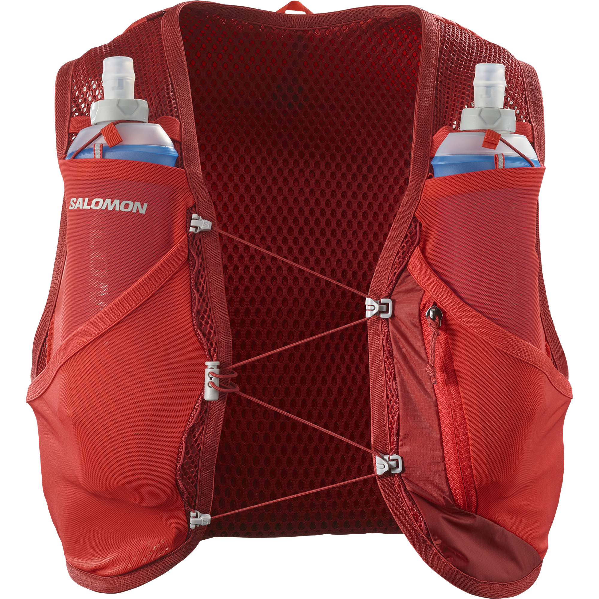 Salomon Unisex Active Skin 8L Running Vest Set (Red Dahlia/High Risk Red)