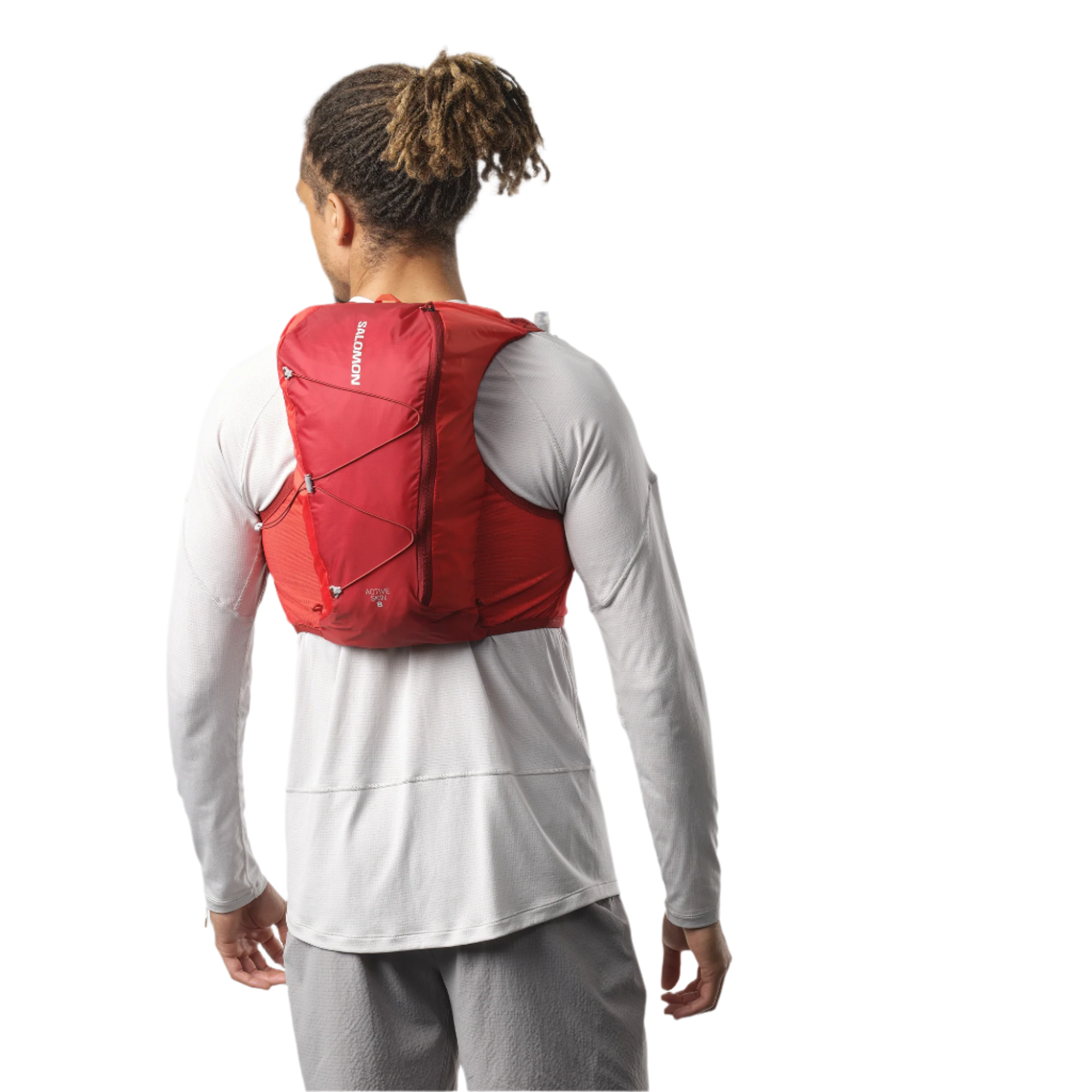 Salomon Unisex Active Skin 8L Running Vest Set (Red Dahlia/High Risk Red)