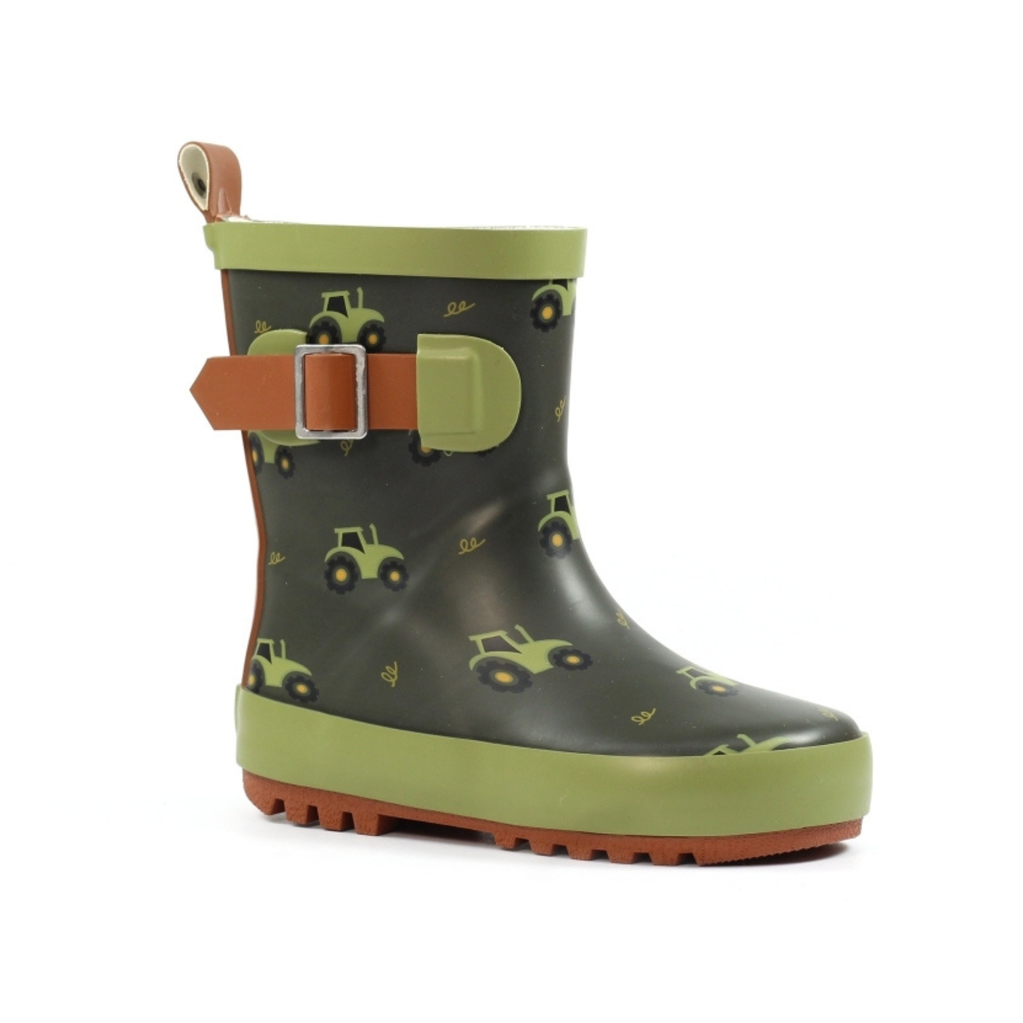 Lazy Dogz Toddler Tractor Green Wellies (Green)(Sizes EU22-29)