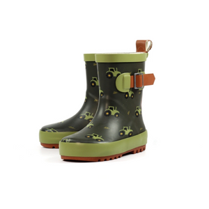 Lazy Dogz Toddler Tractor Green Wellies (Green)(Sizes EU22-29)