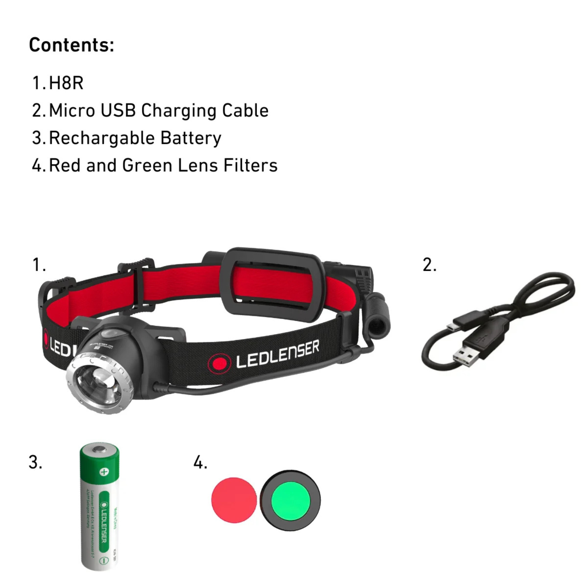 Ledlenser H8R Rechargeable Headlamp (Black)
