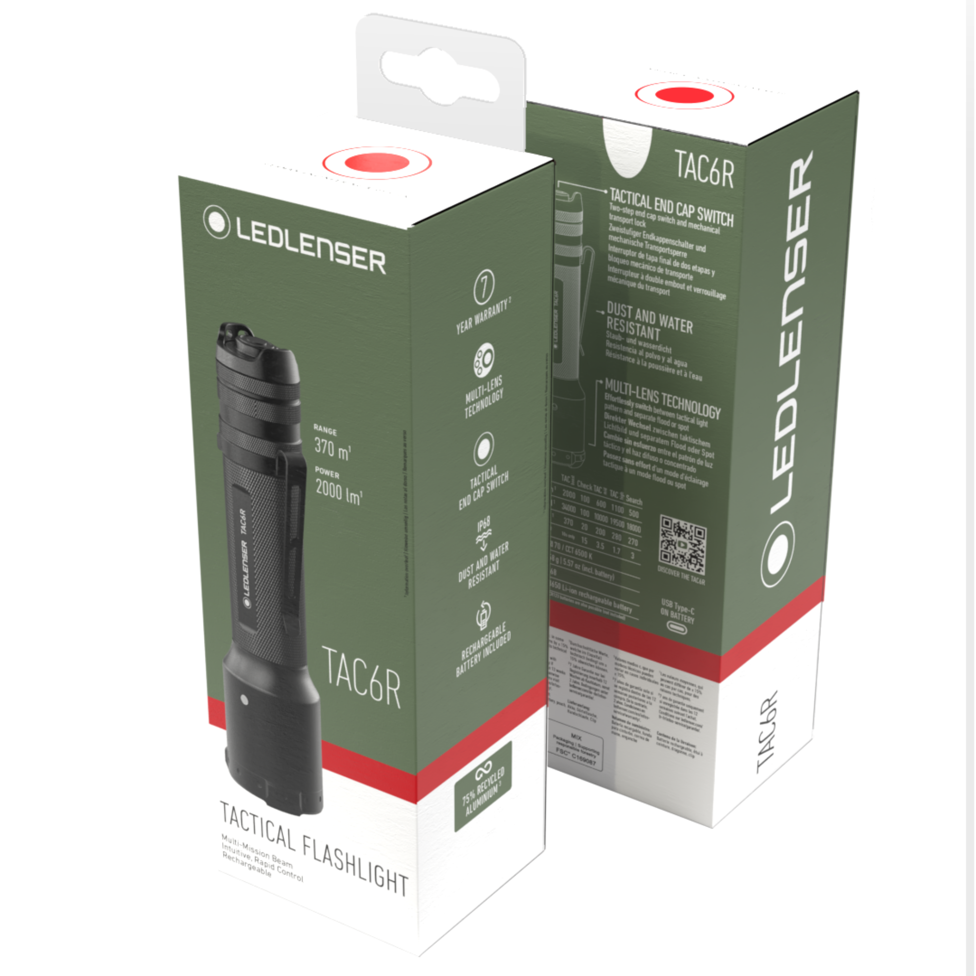 Ledlenser Tactical TAC6R Rechargeable Torch