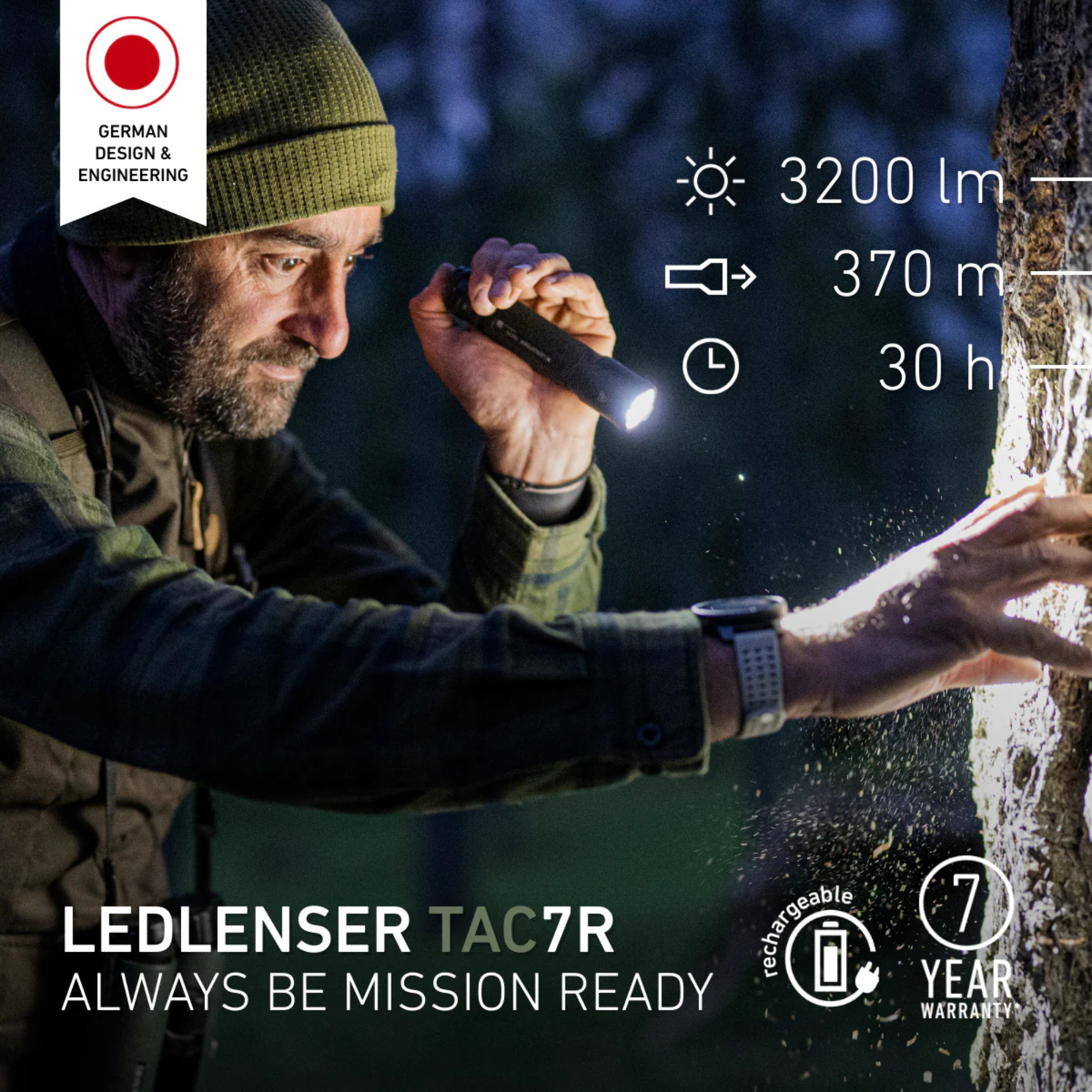 Ledlenser Tactical TAC7R Rechargeable Torch