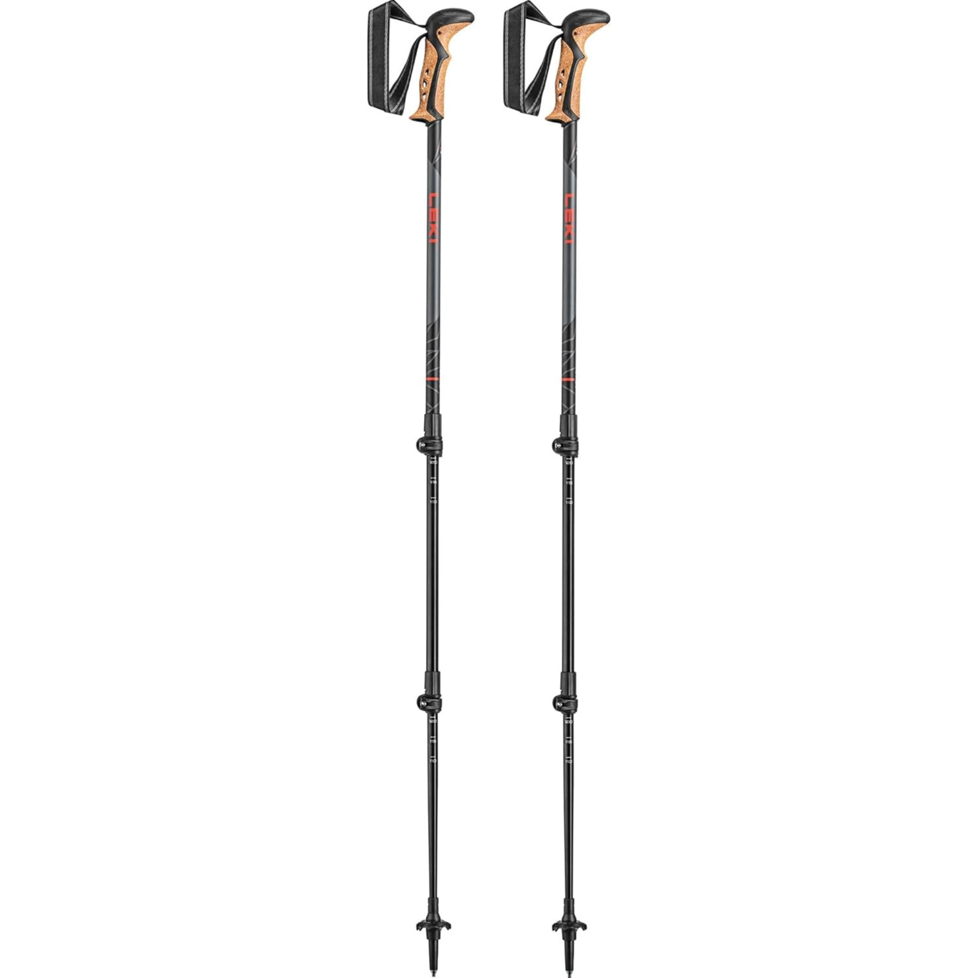 Leki Khumbu Hiking/Trekking Poles (Dark Anthracite/White/Bright Red)(Pair)