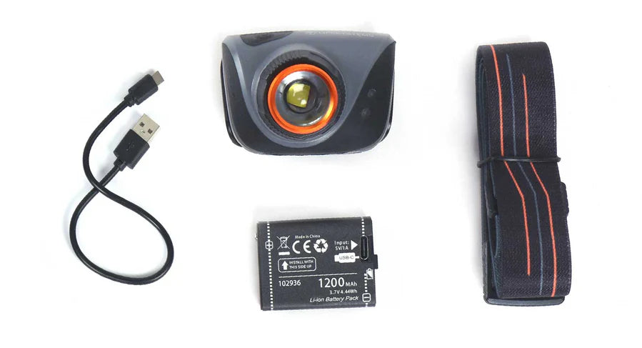 Lifesystems Intensity 580 Rechargeable LED Headtorch (Black/Orange)