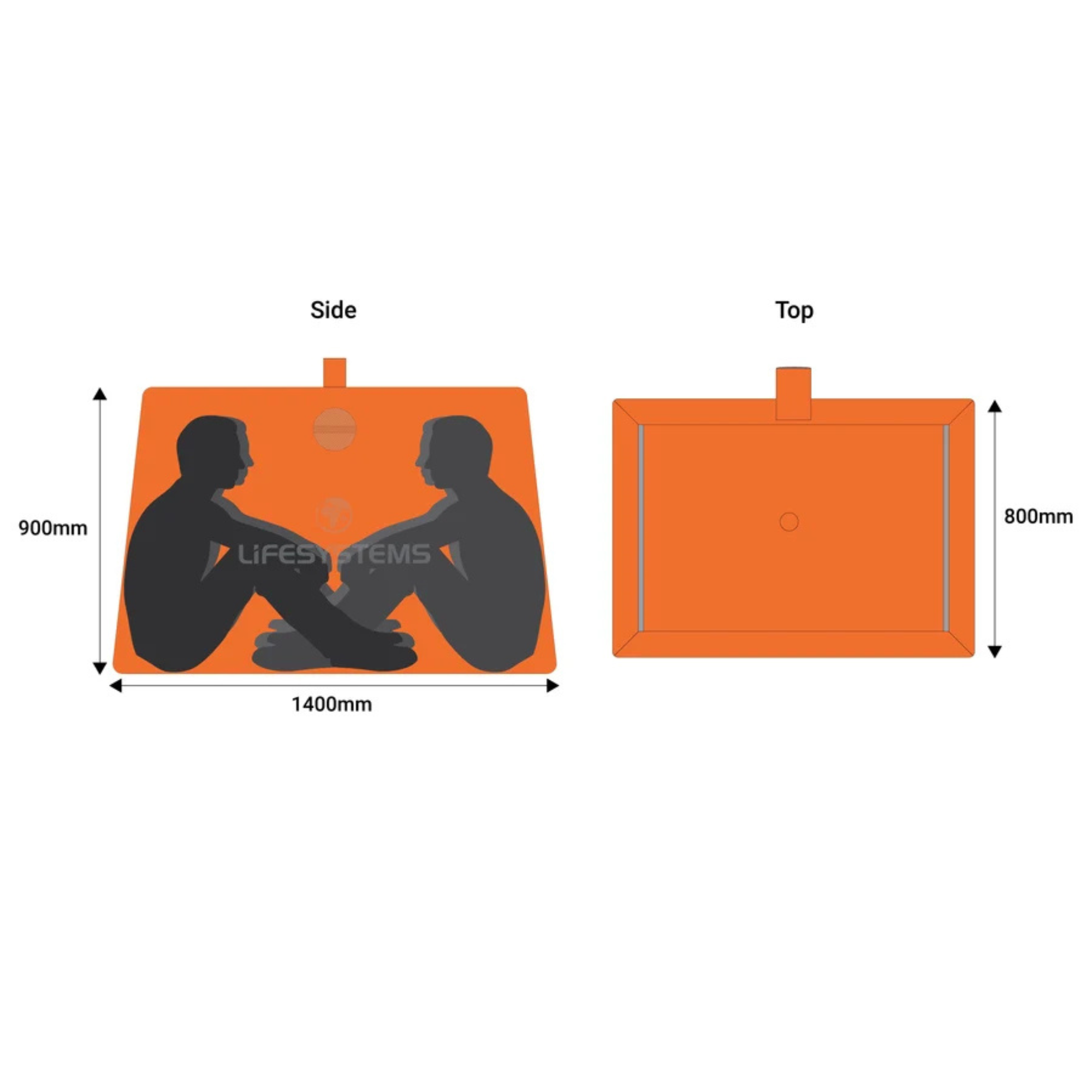 Dimensions of Lifesystems Survival Shelter 4 People Orange 42321