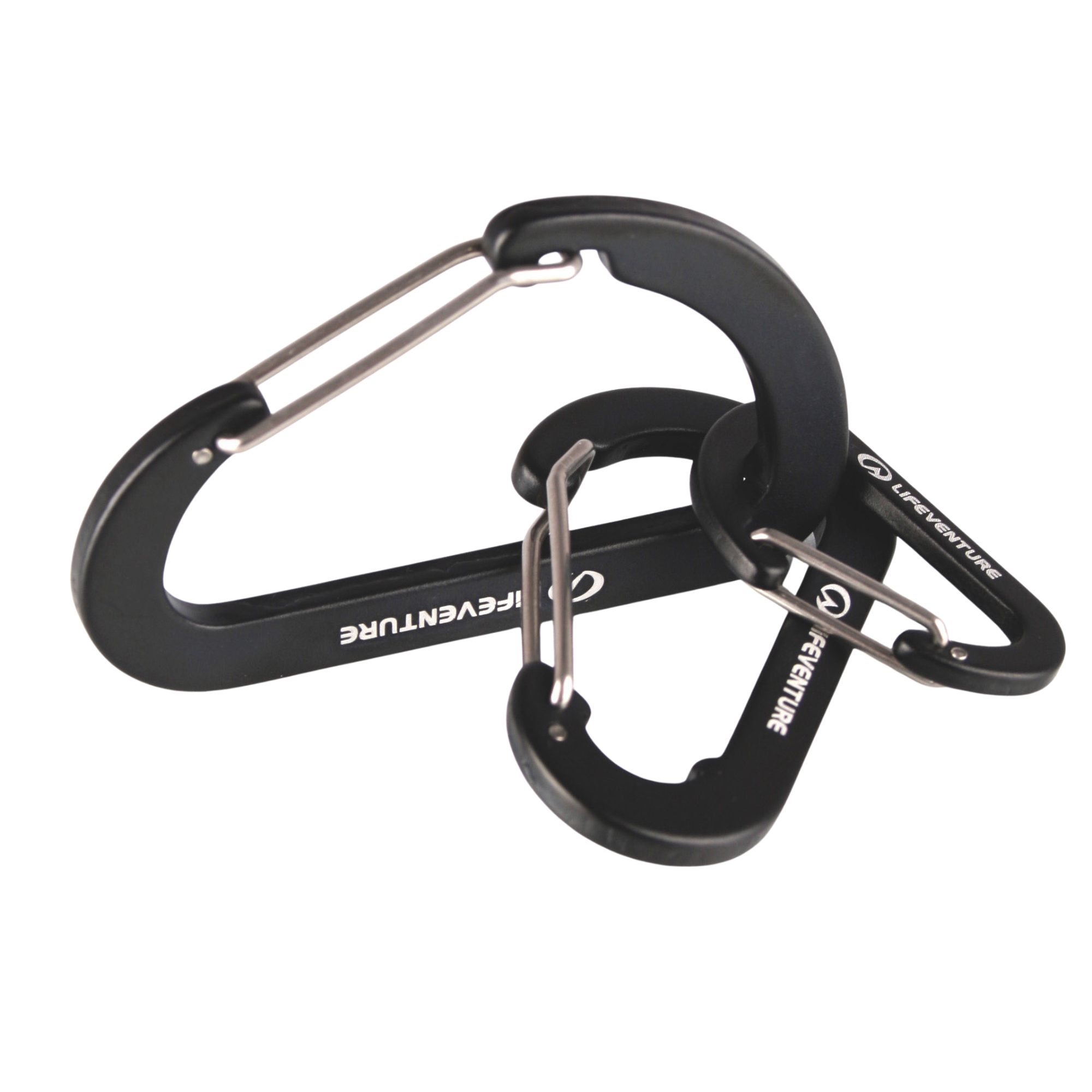 Lifeventure Accessory Karabiners (Black)(3 pack)