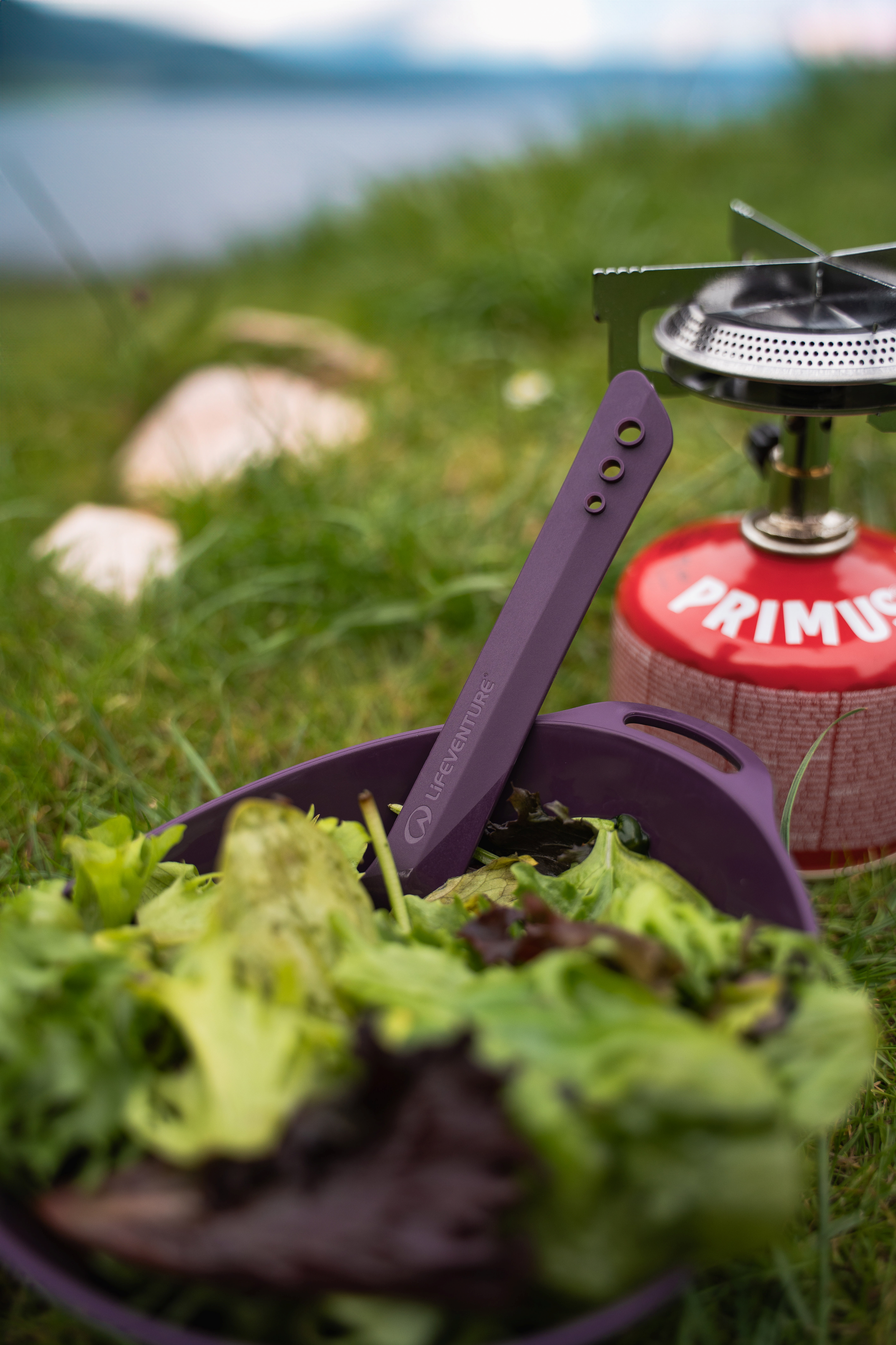 Lifeventure Ellipse 4 Piece Camping Tableware Set (Purple)