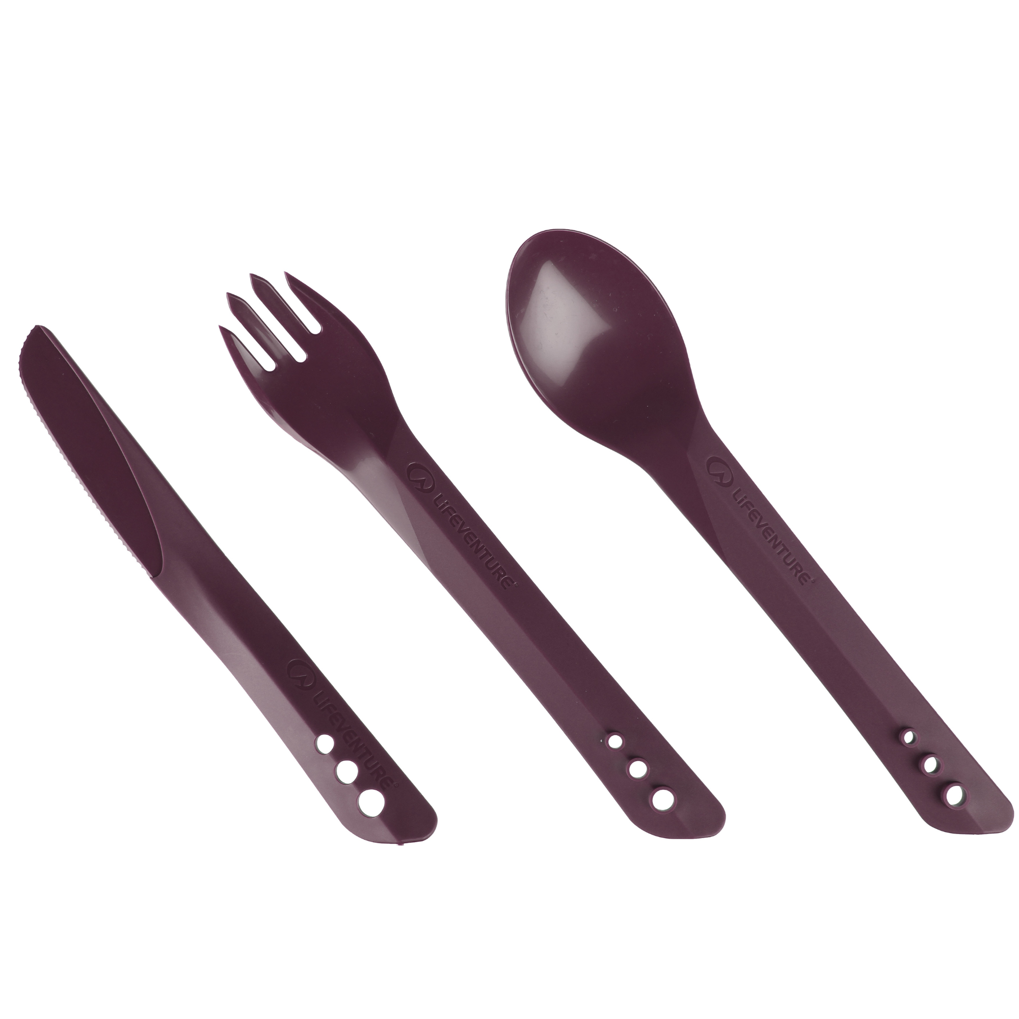 Lifeventure Ellipse 4 Piece Camping Tableware Set (Purple)