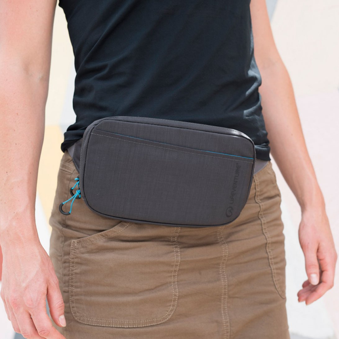 Lifeventure RFiD Recycled Travel Belt Pouch (Grey)