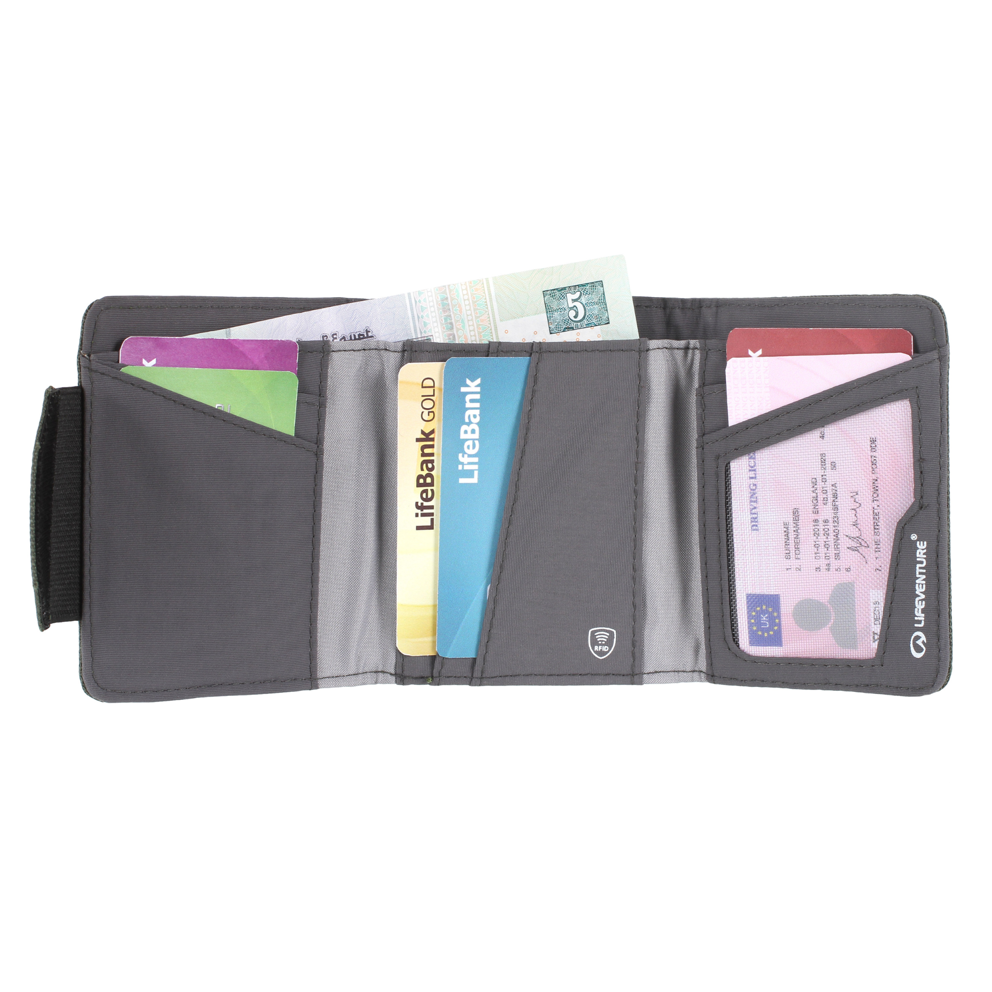 Lifeventure RFiD Recycled Wallet (Grey)