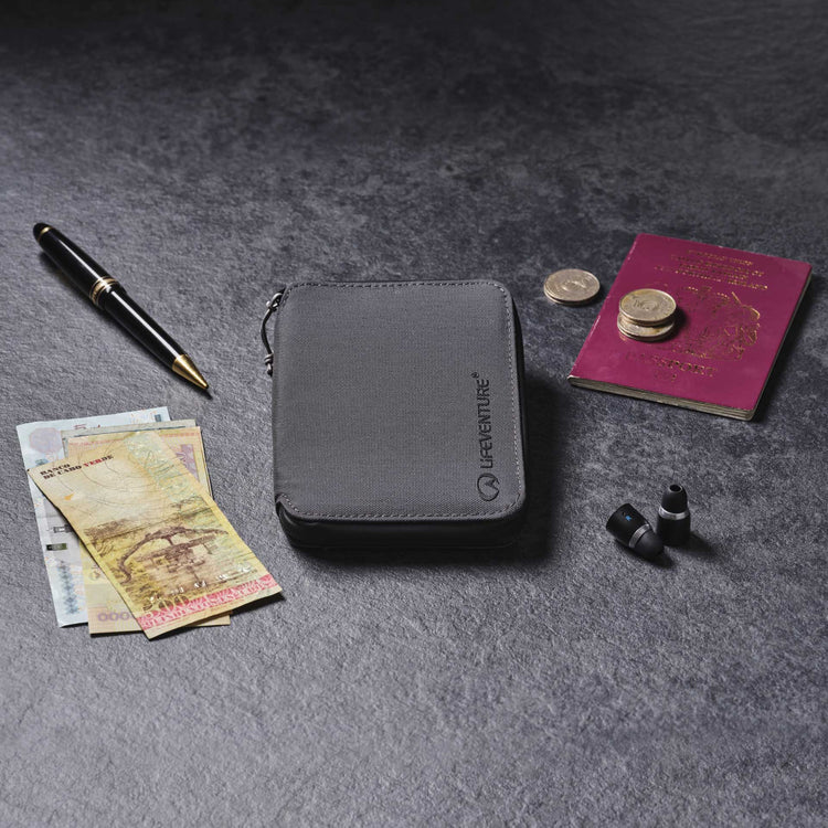 Lifeventure RFiD Recycled Mini Travel Wallet (Grey)