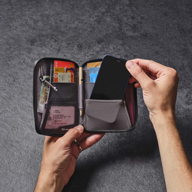 Lifeventure RFiD Recycled Mini Travel Wallet (Grey)