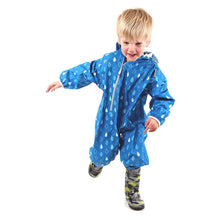 Load image into Gallery viewer, LittleLife Kids All In One Waterproof Suit (Blue Raindrops)(6-24m)
