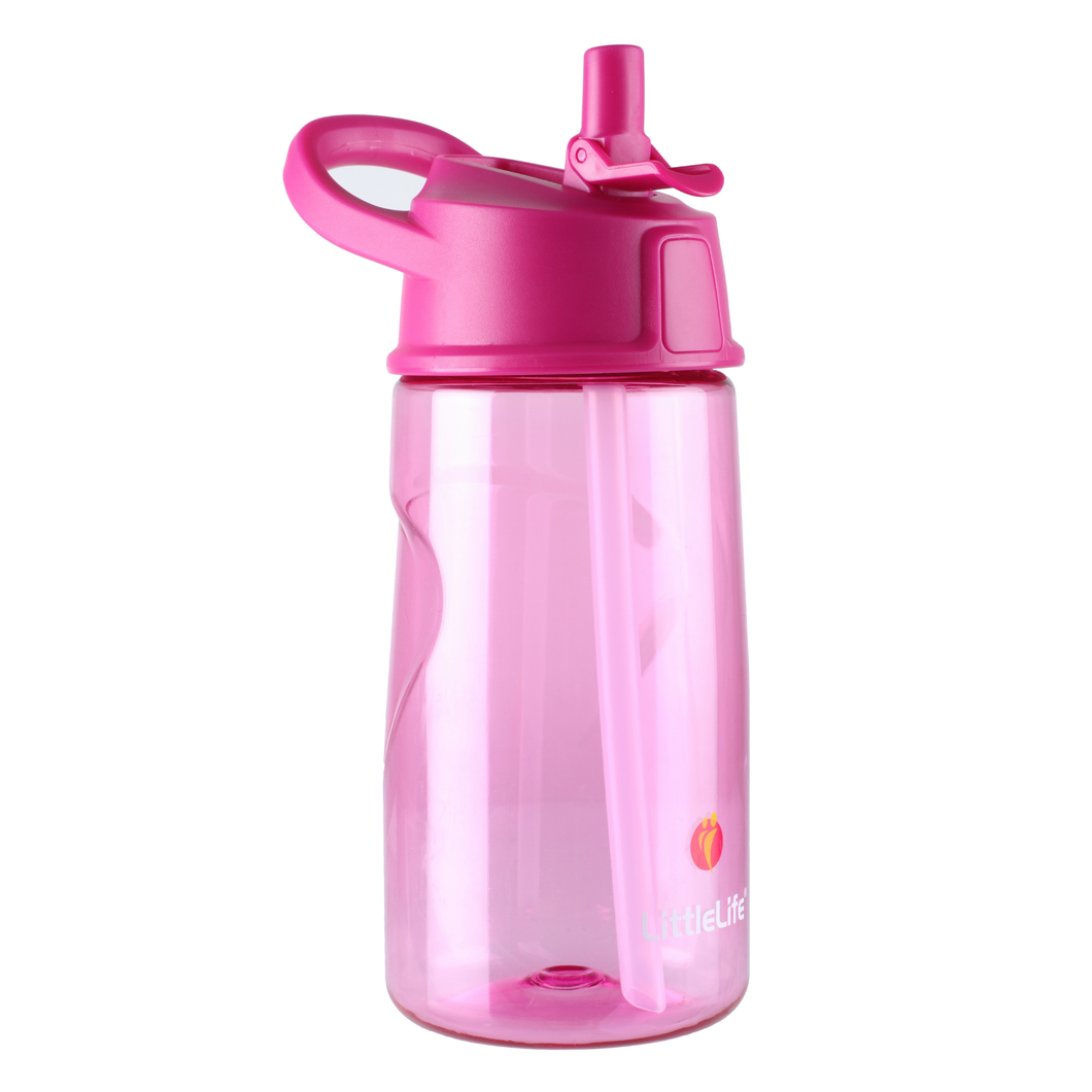 LittleLife Kids Flip-Top BPA Free Water Bottle (550ml)(Pink)