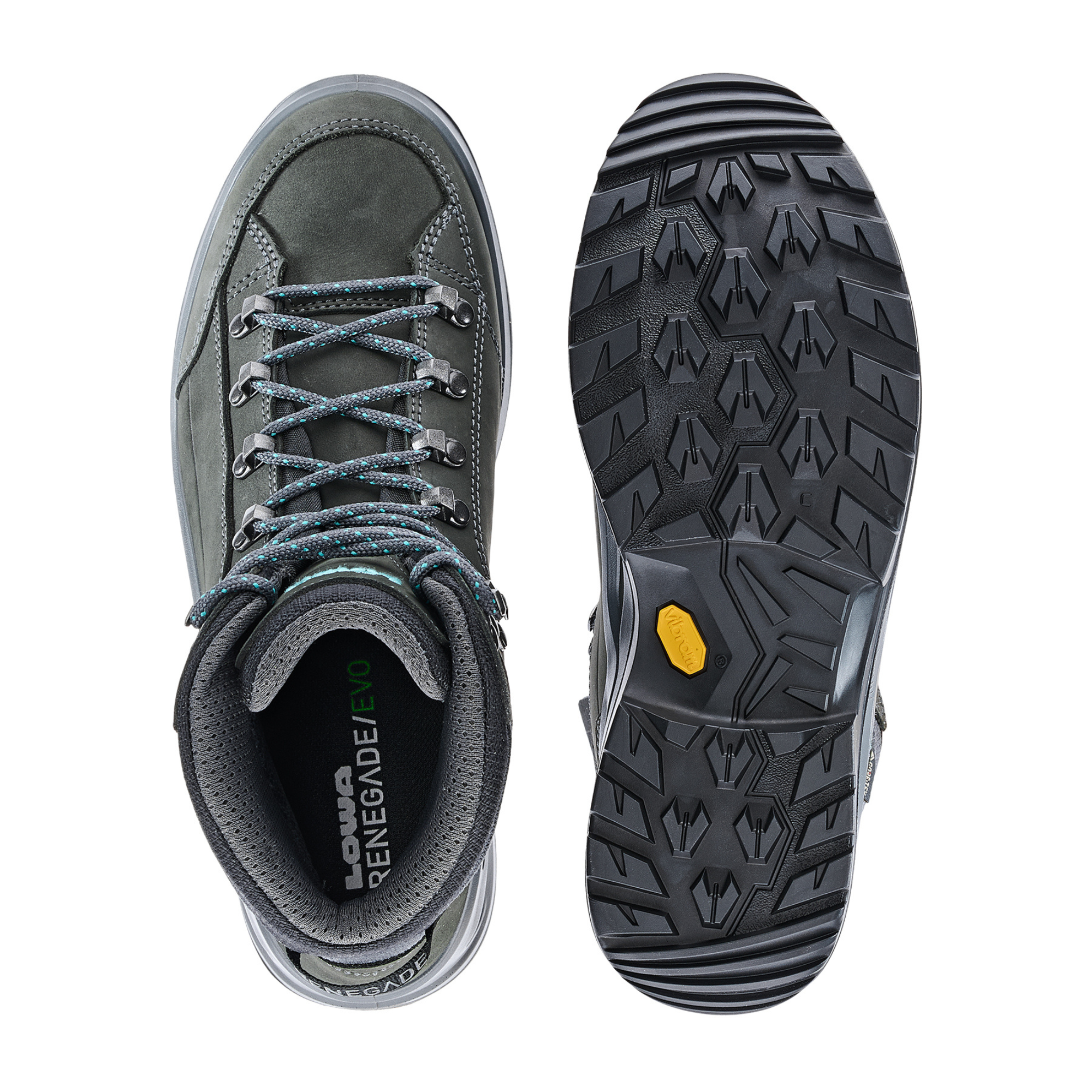 Lowa Women's Renegade Mid Evo Gore-Tex Wide Fit Hillwalking Boots (Asphalt/Turquoise)