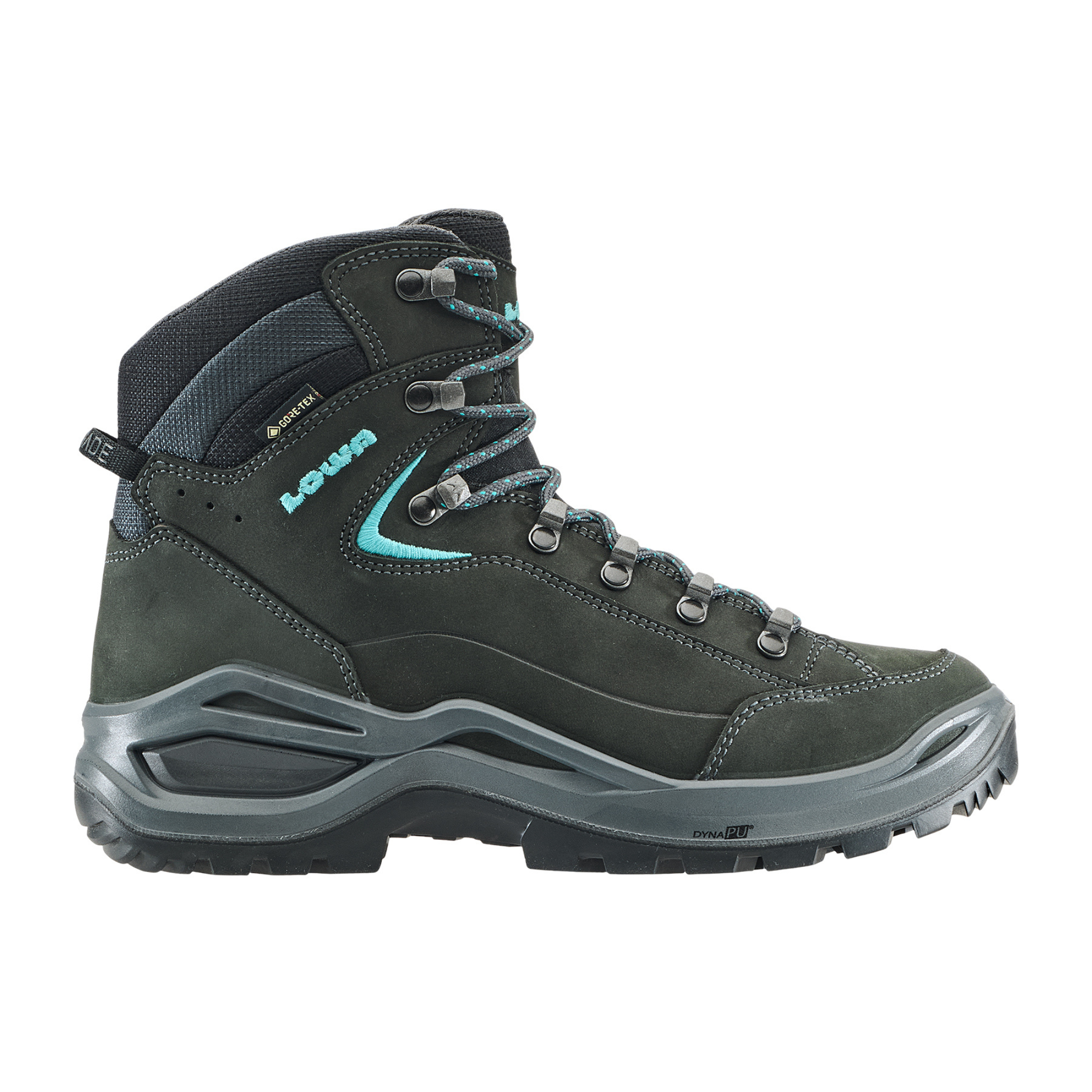 Lowa Women's Renegade Mid Evo Gore-Tex Wide Fit Hillwalking Boots (Asphalt/Turquoise)
