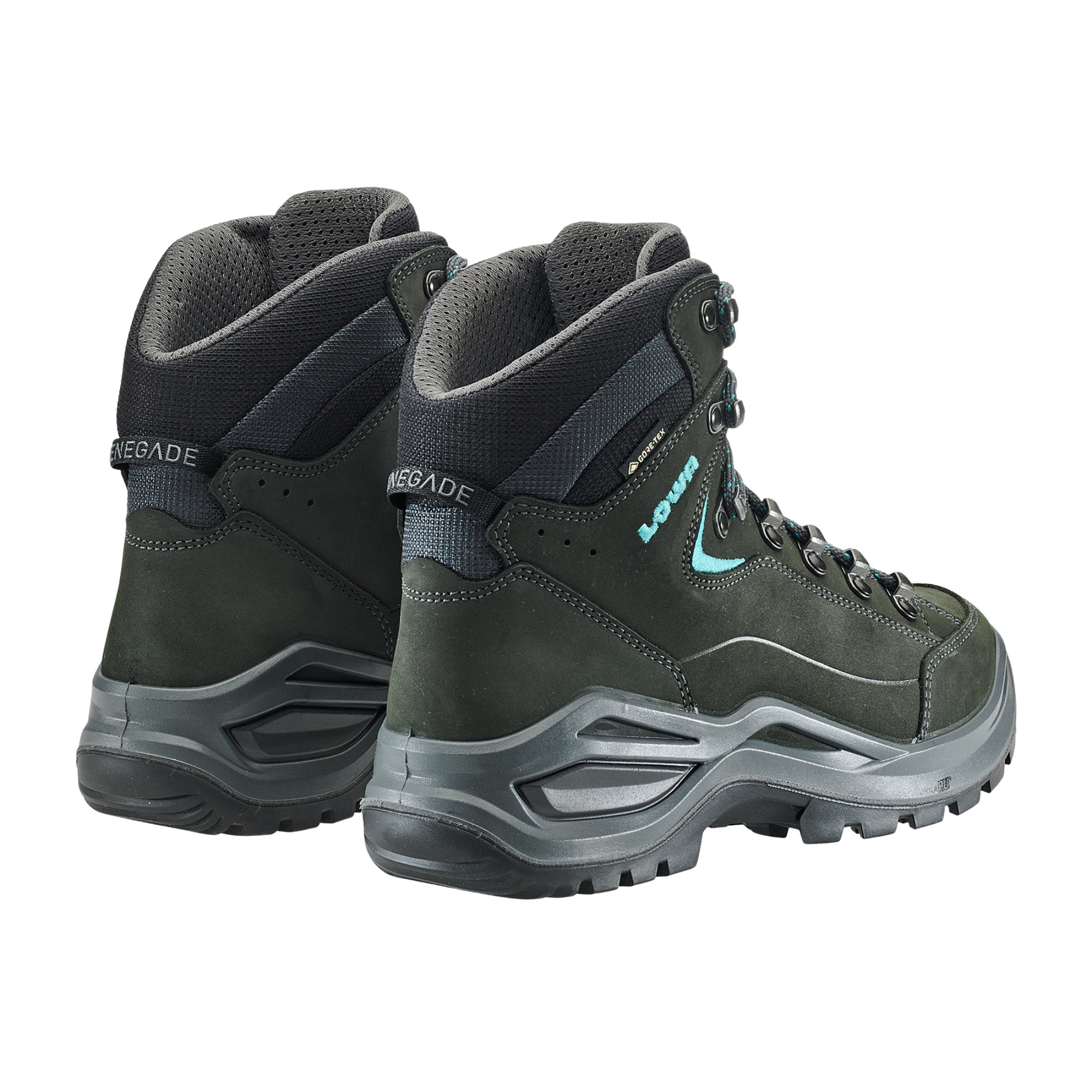 Lowa Women's Renegade Mid Evo Gore-Tex Wide Fit Hillwalking Boots (Asphalt/Turquoise)