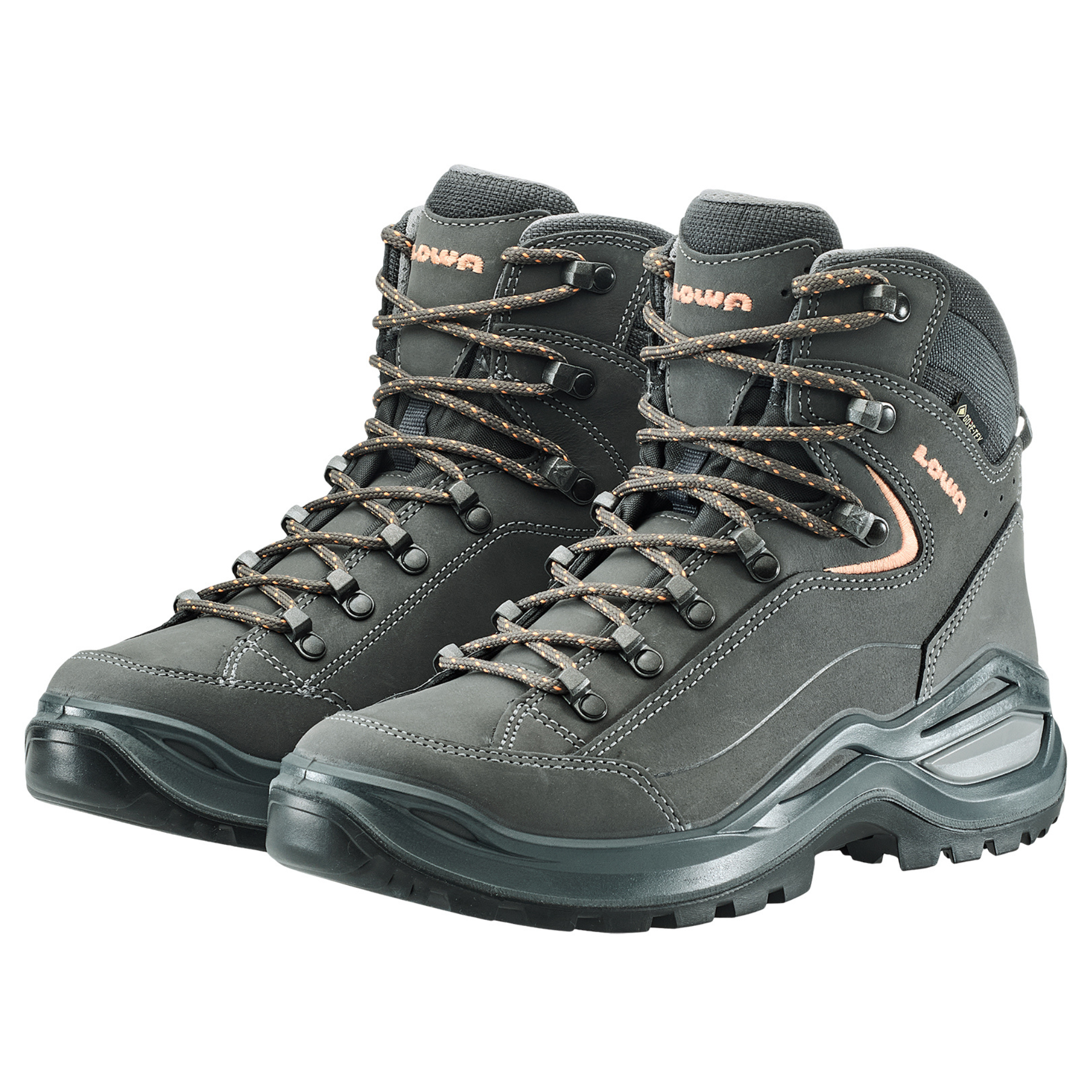 Lowa Women's Renegade Mid Evo Gore-Tex Wide Fit Hillwalking Boots (Graphite/Apricot)