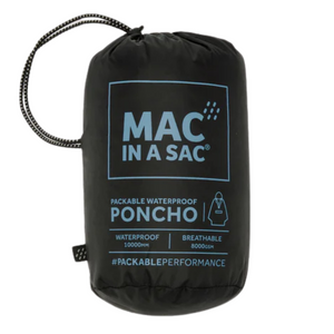 Mac-In-A-Sac Unisex Waterproof Poncho (Black)