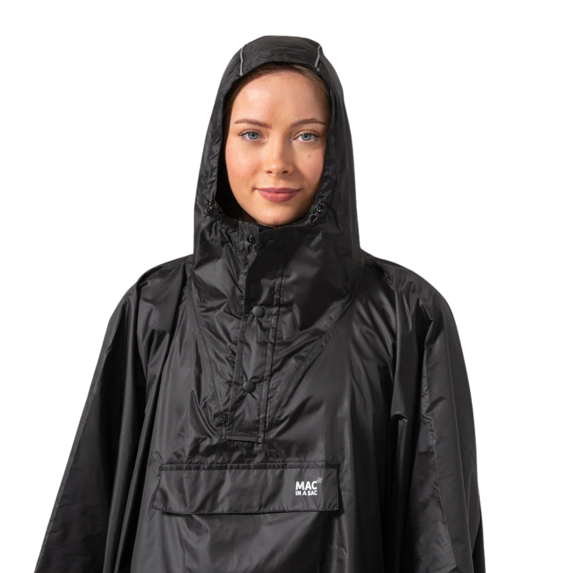 Mac-In-A-Sac Unisex Waterproof Poncho (Black)