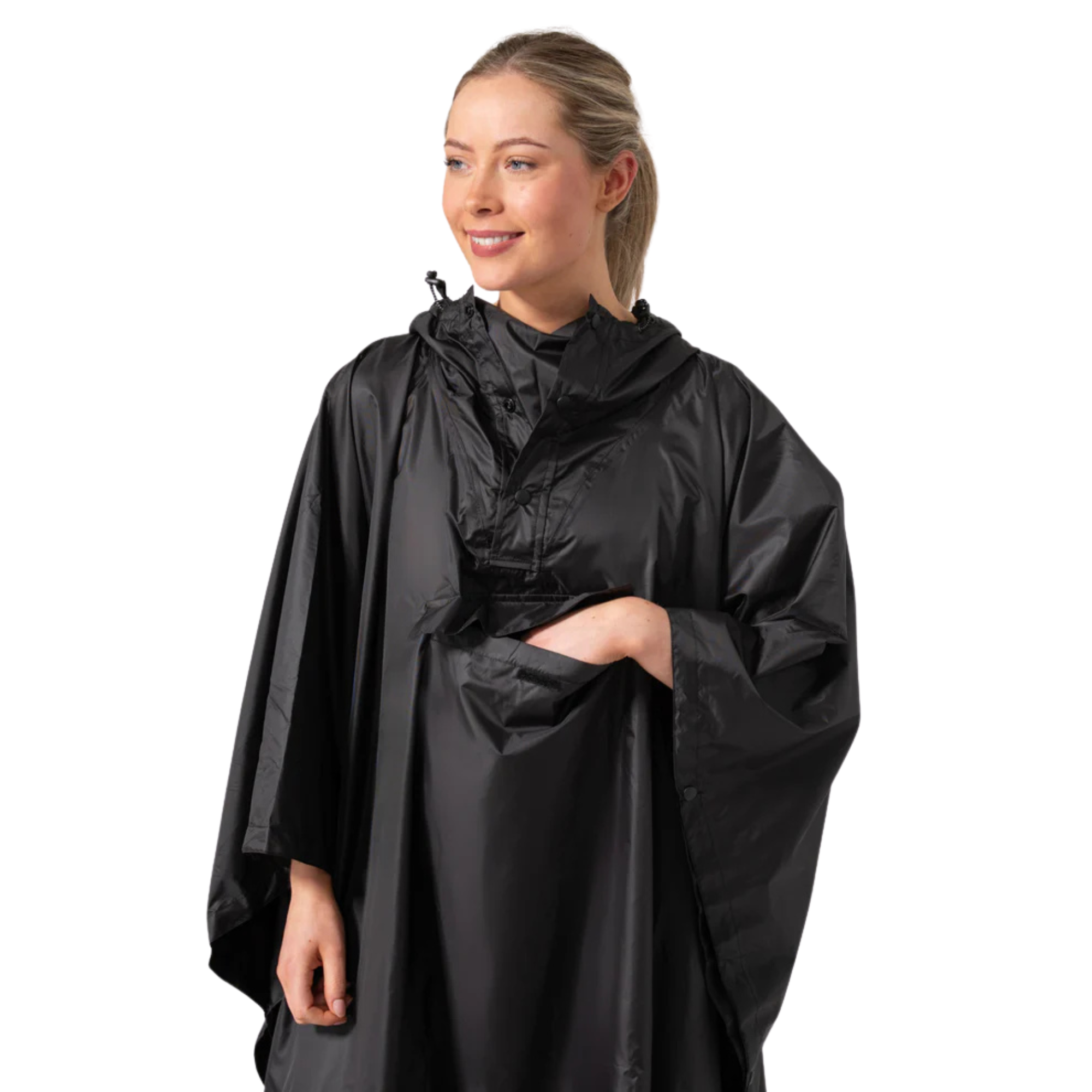 Mac-In-A-Sac Unisex Waterproof Poncho (Black)