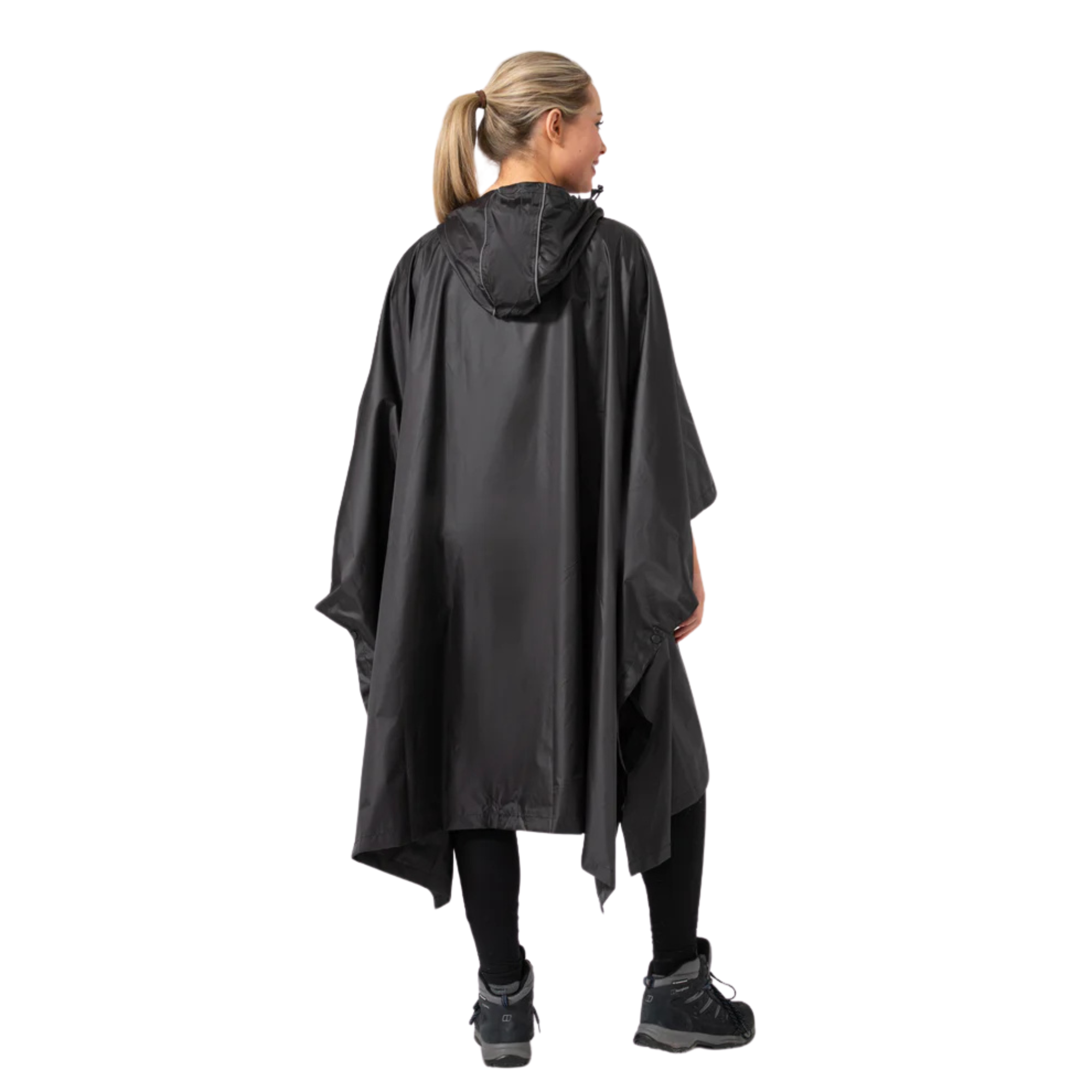Mac-In-A-Sac Unisex Waterproof Poncho (Black)