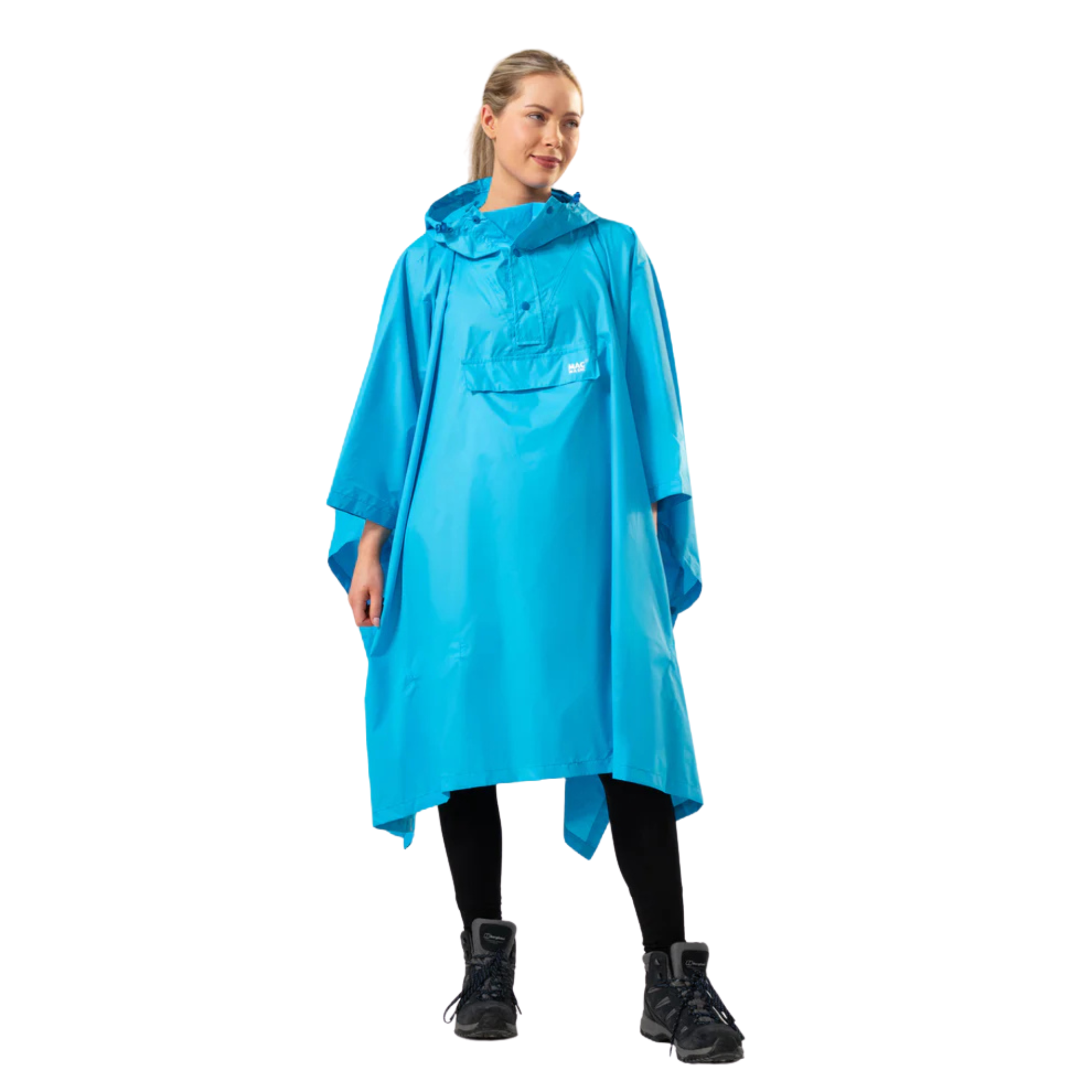 Mac-In-A-Sac Unisex Waterproof Poncho (Neon Blue)