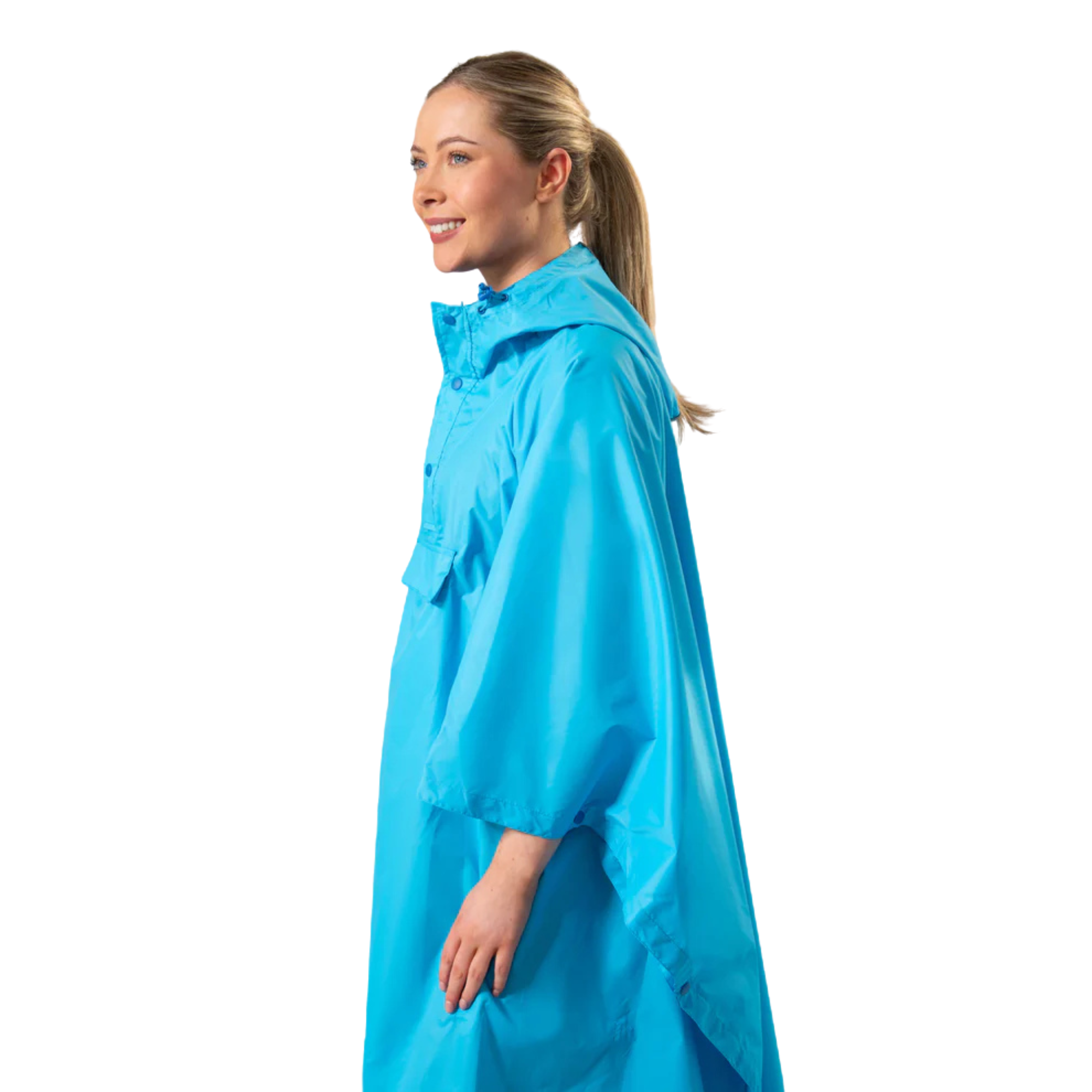 Mac-In-A-Sac Unisex Waterproof Poncho (Neon Blue)