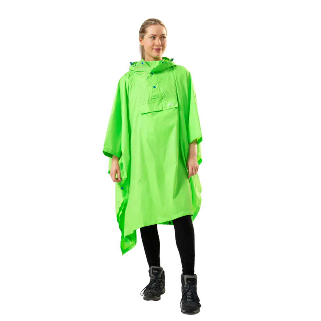 Mac-In-A-Sac Unisex Waterproof Poncho (Neon Green)