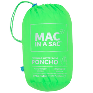 Mac-In-A-Sac Unisex Waterproof Poncho (Neon Green)
