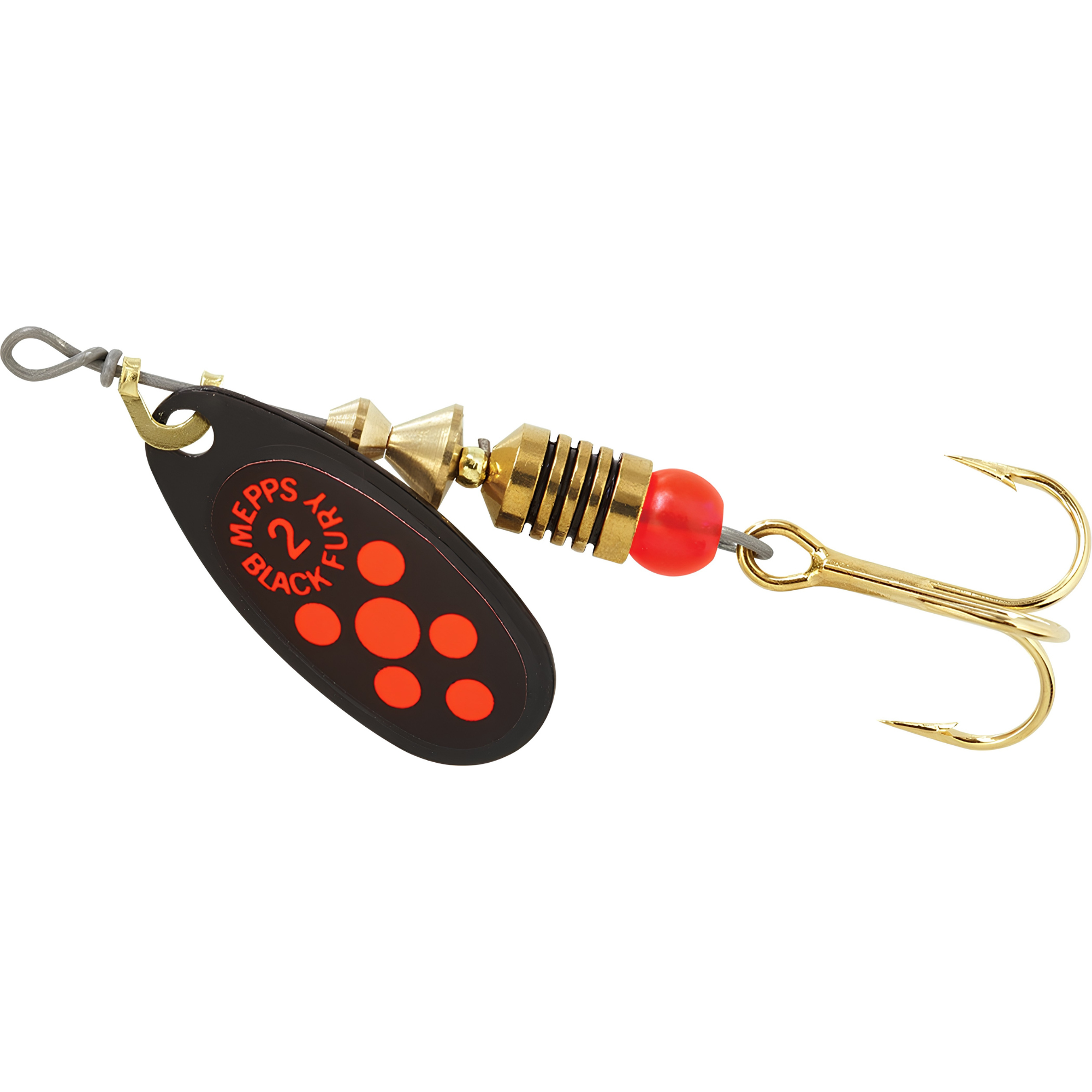 Mepps Black Fury Lure Size 2 4.5g Black Orange RMBF02